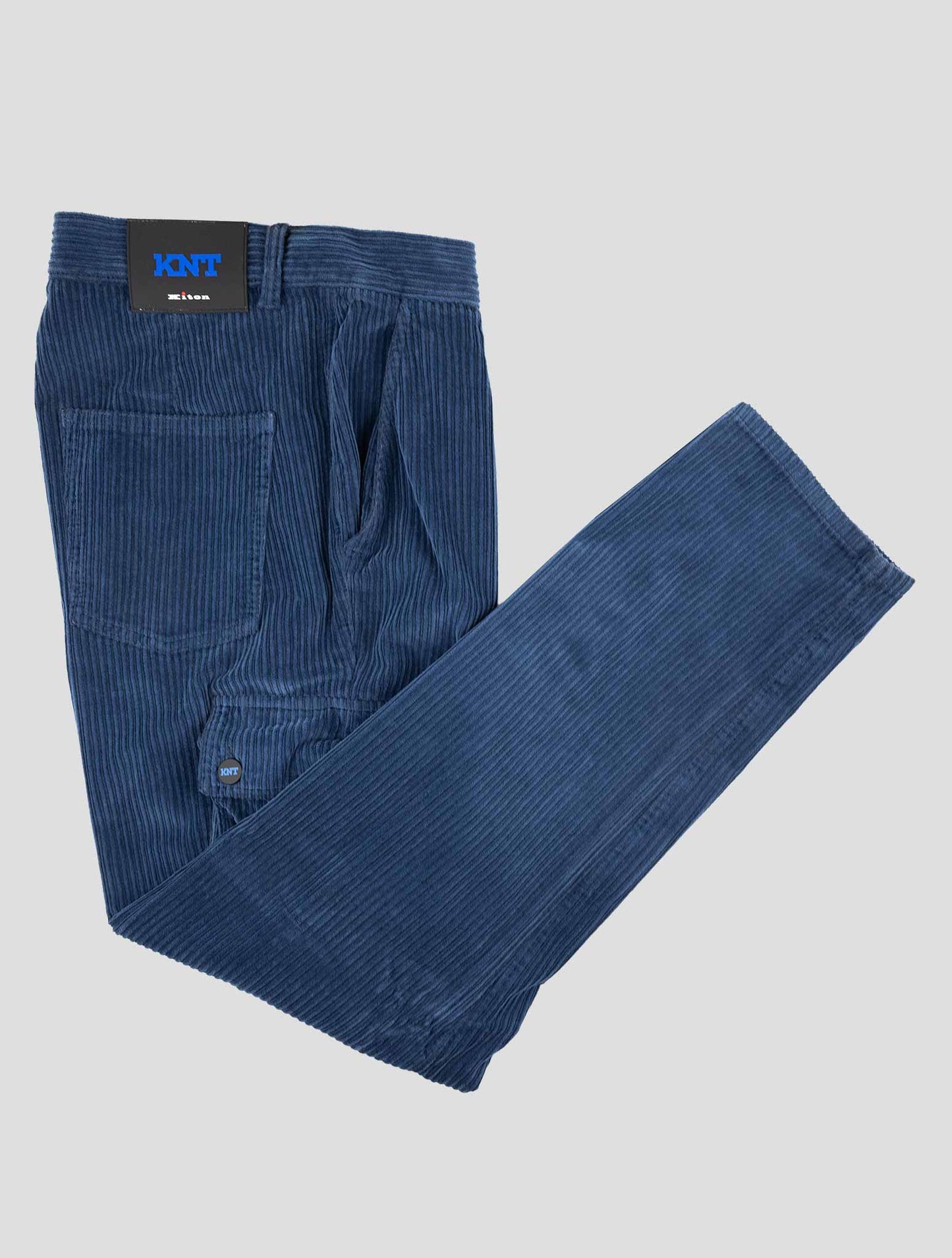 Kiton Knt Blue Cotton Ea Velvet Pants