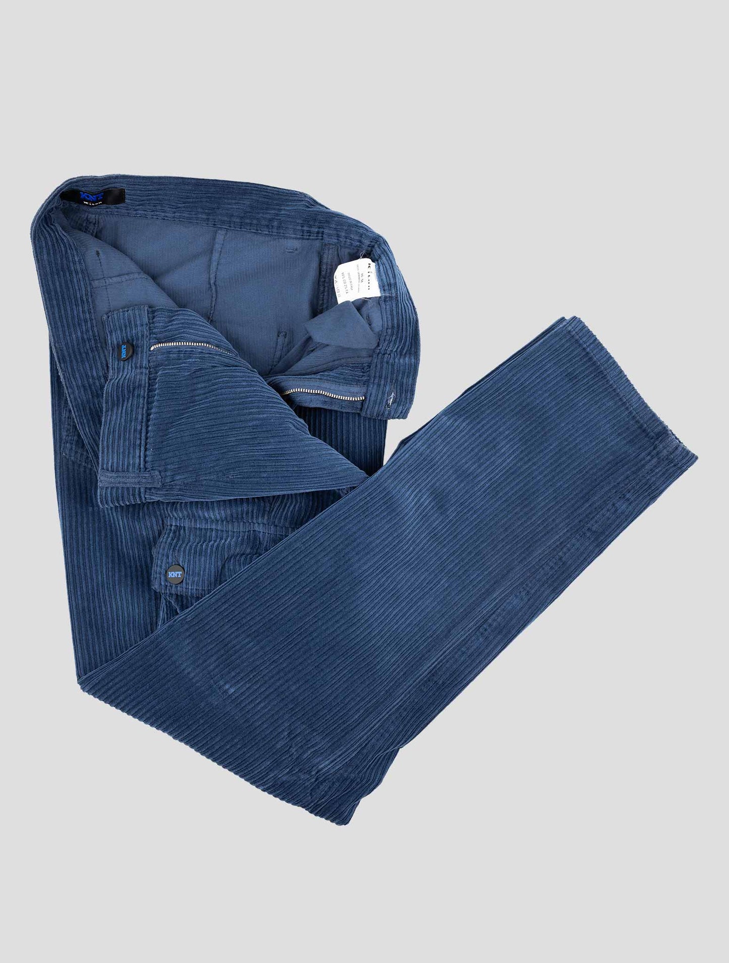 Kiton Knt Blue Cotton Ea Velvet Pants