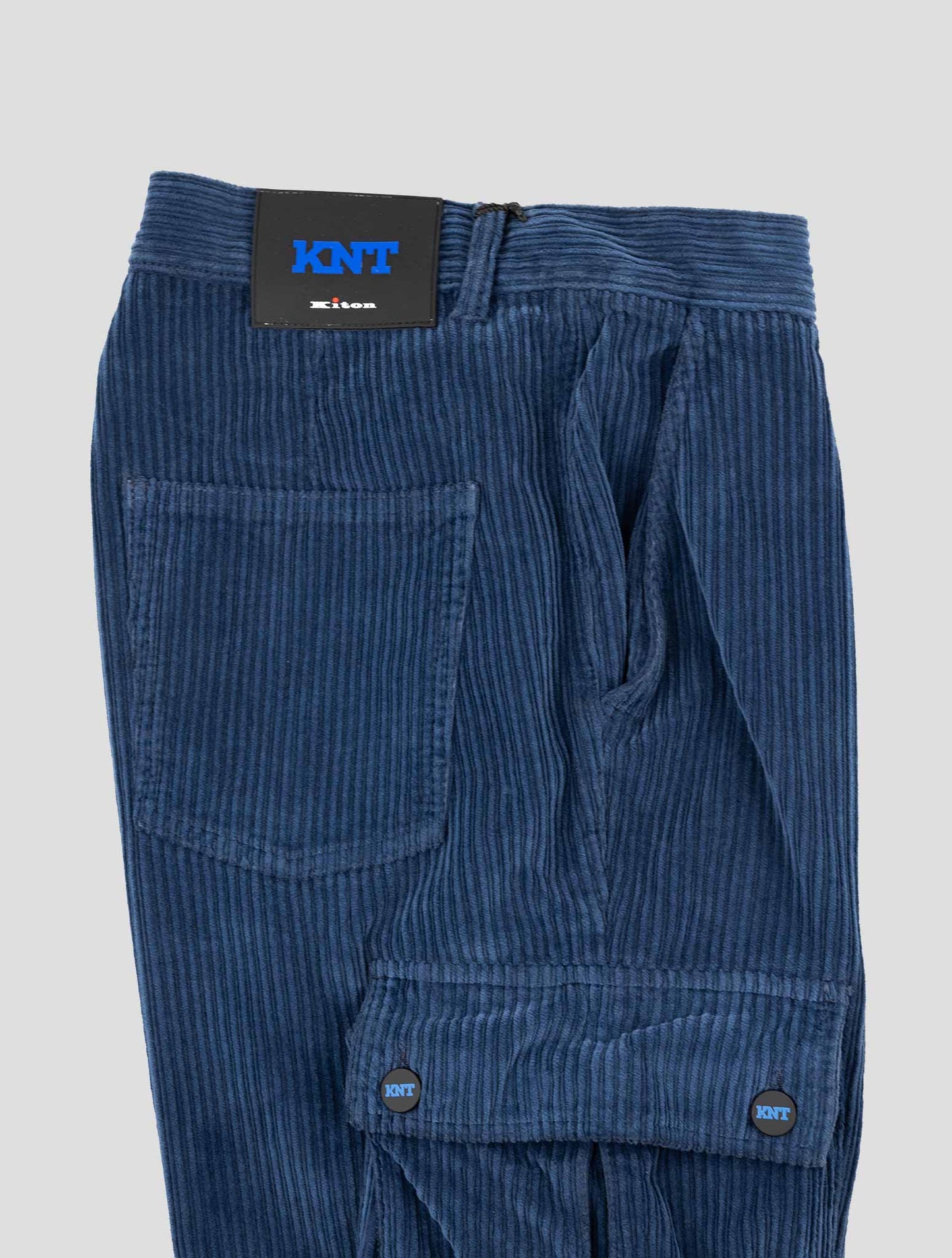 Kiton Knt Blue Cotton Ea Velvet Pants