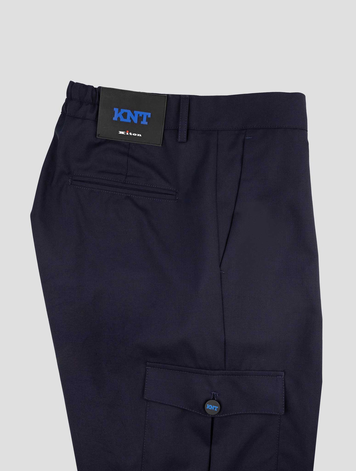 Kiton Knt Blue Wool Cargo Pants