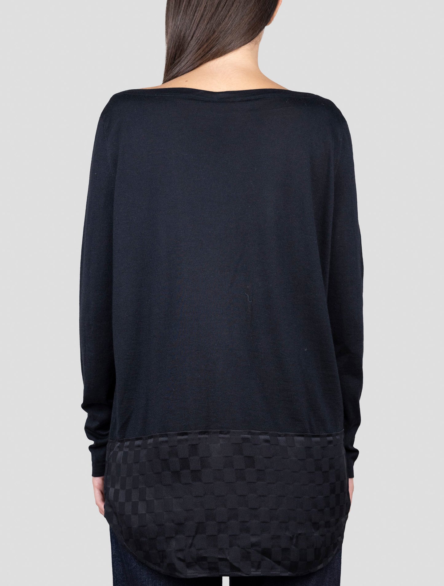 Kiton Black Cashmere Silk Sweater Crewneck
