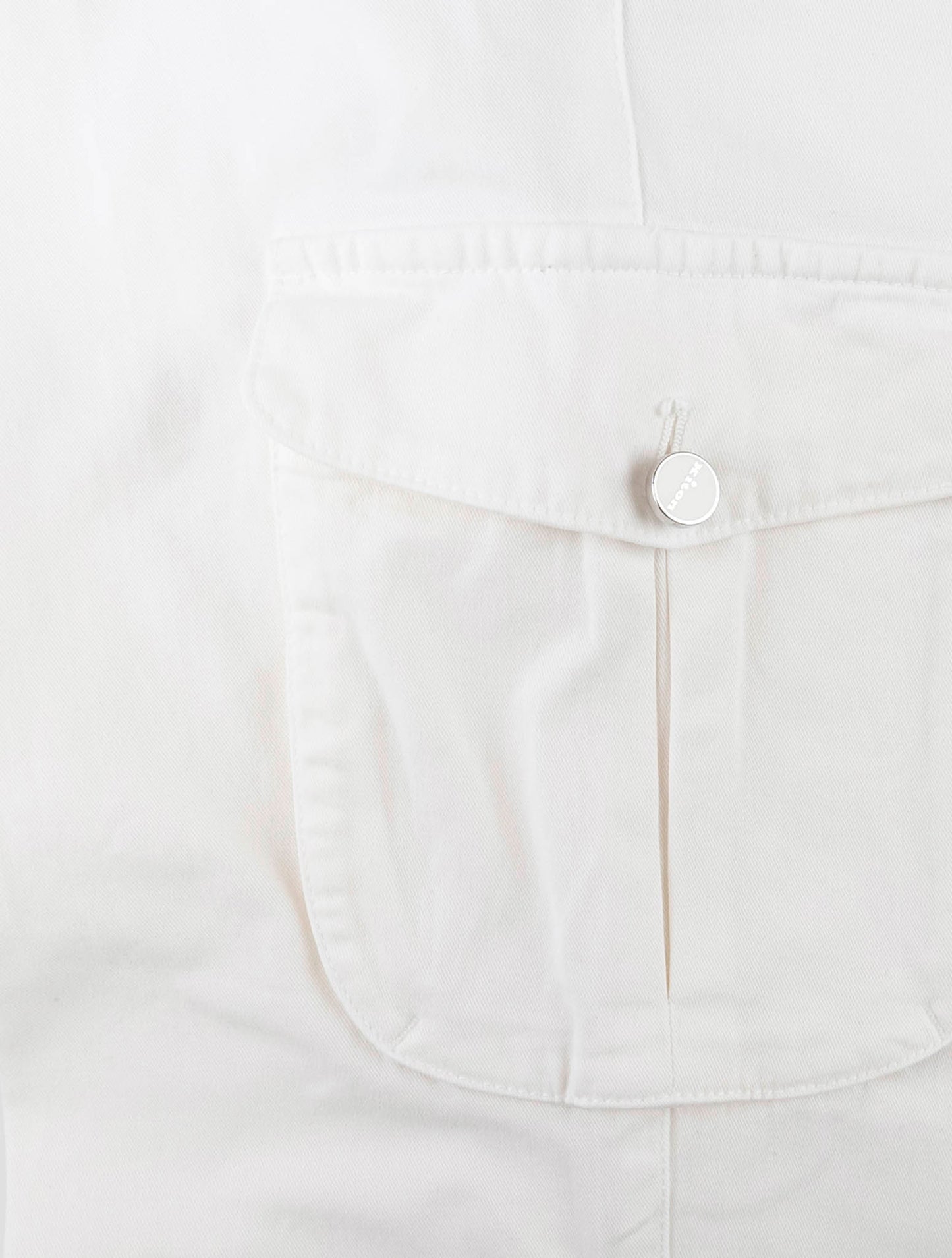 Kiton White Cotton Silk Ea Cargo Pants