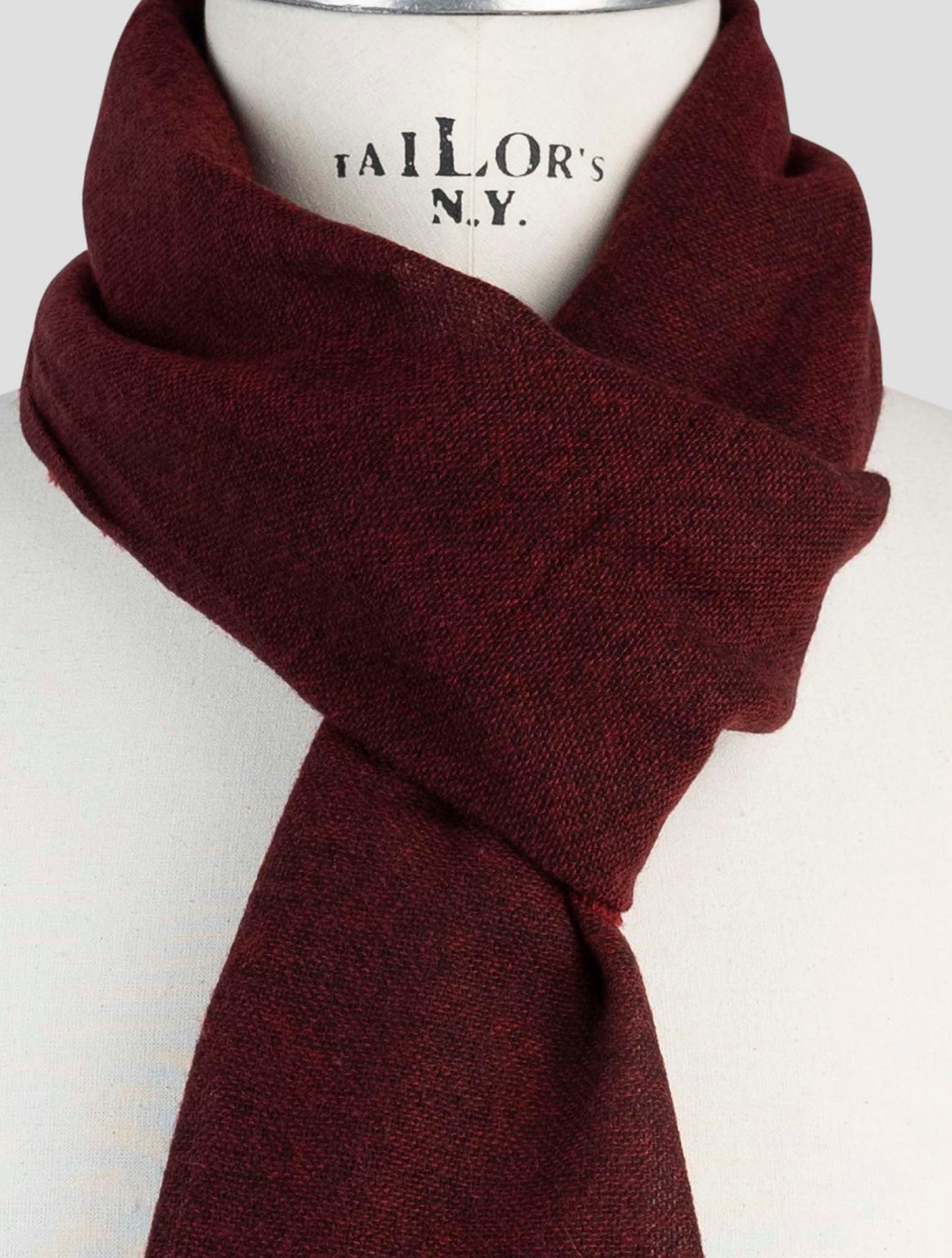 Kiton Burgundy Cashmere Scarf