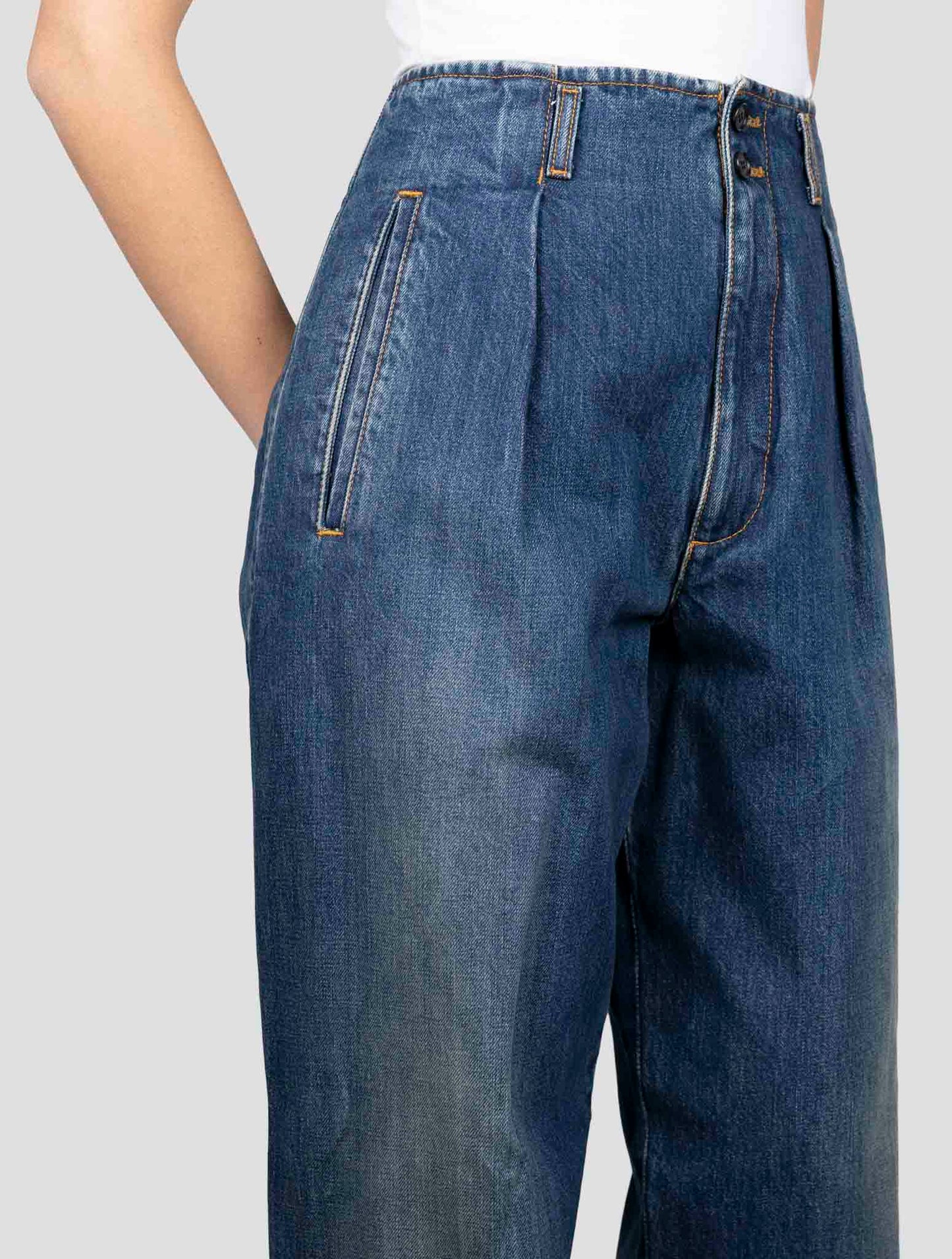 Kiton Blue Cotton Jeans