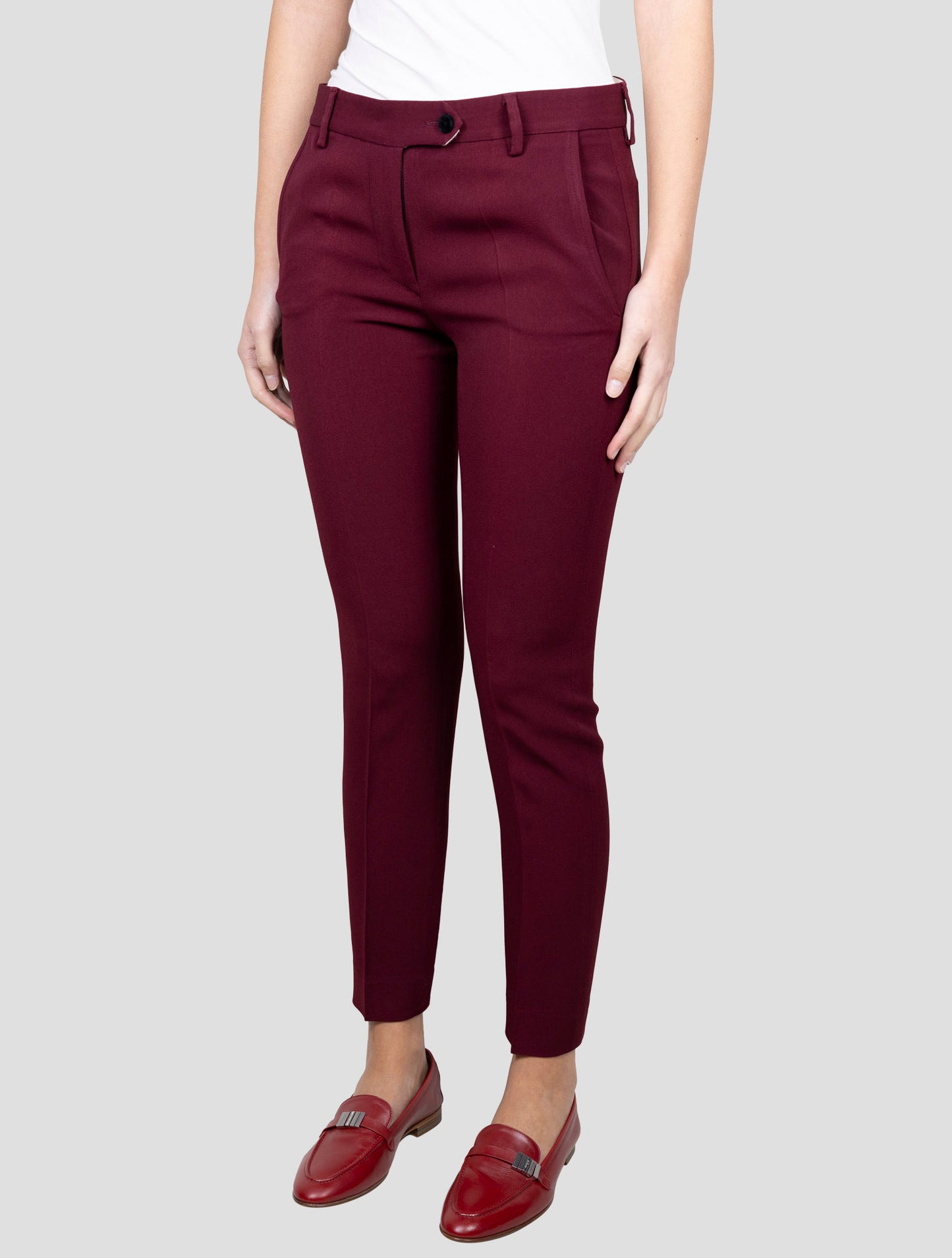 Kiton Burgundy Acetate Viscose Ea Pants