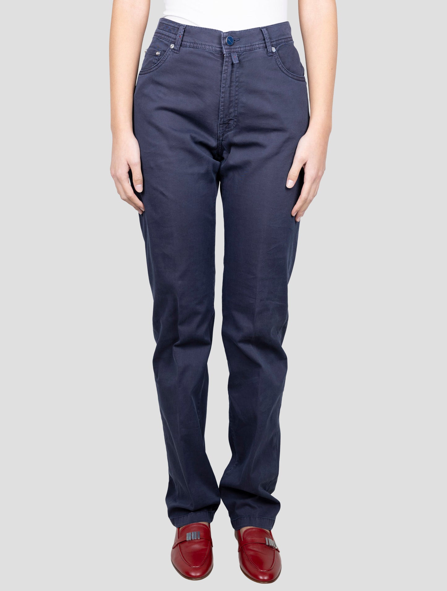 Kiton Blue Cotton Silk Ea Jeans