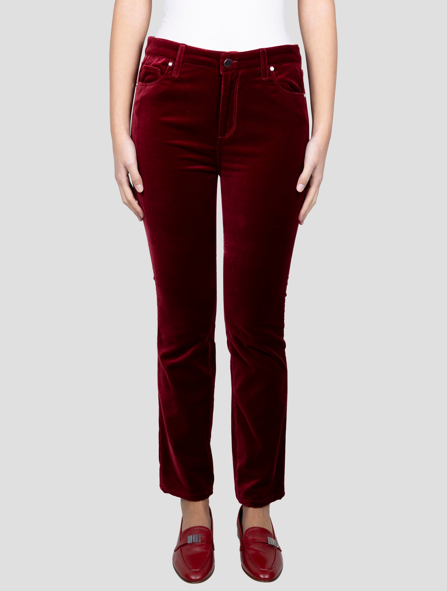 Kiton Burgundy Cotton Ea Velvet Pants