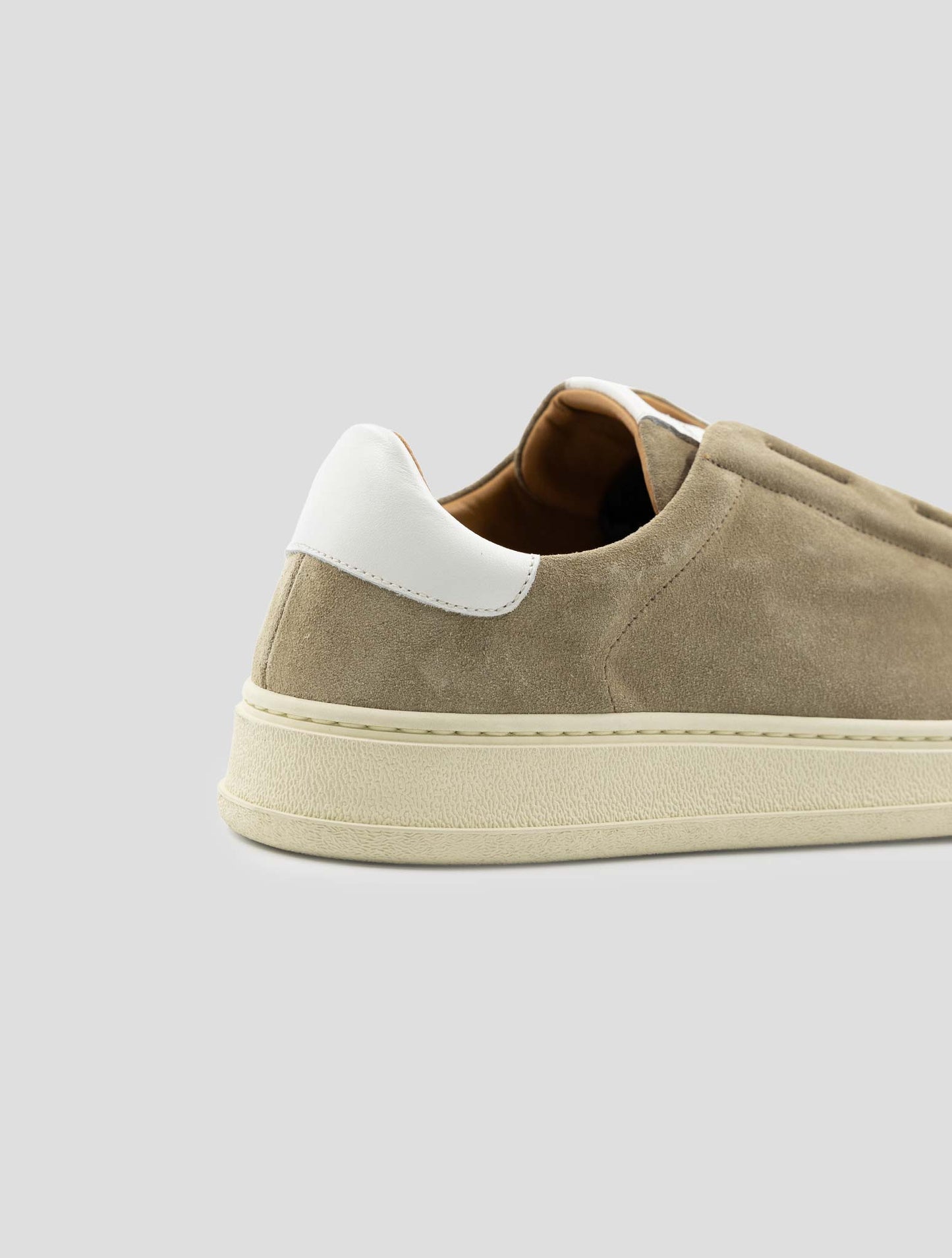 Kiton Beige Leather Suede Sneakers