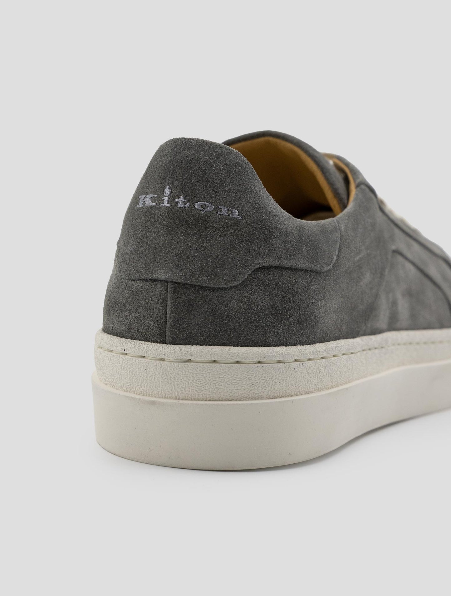 Kiton Dark Gray Leather Suede Sneakers