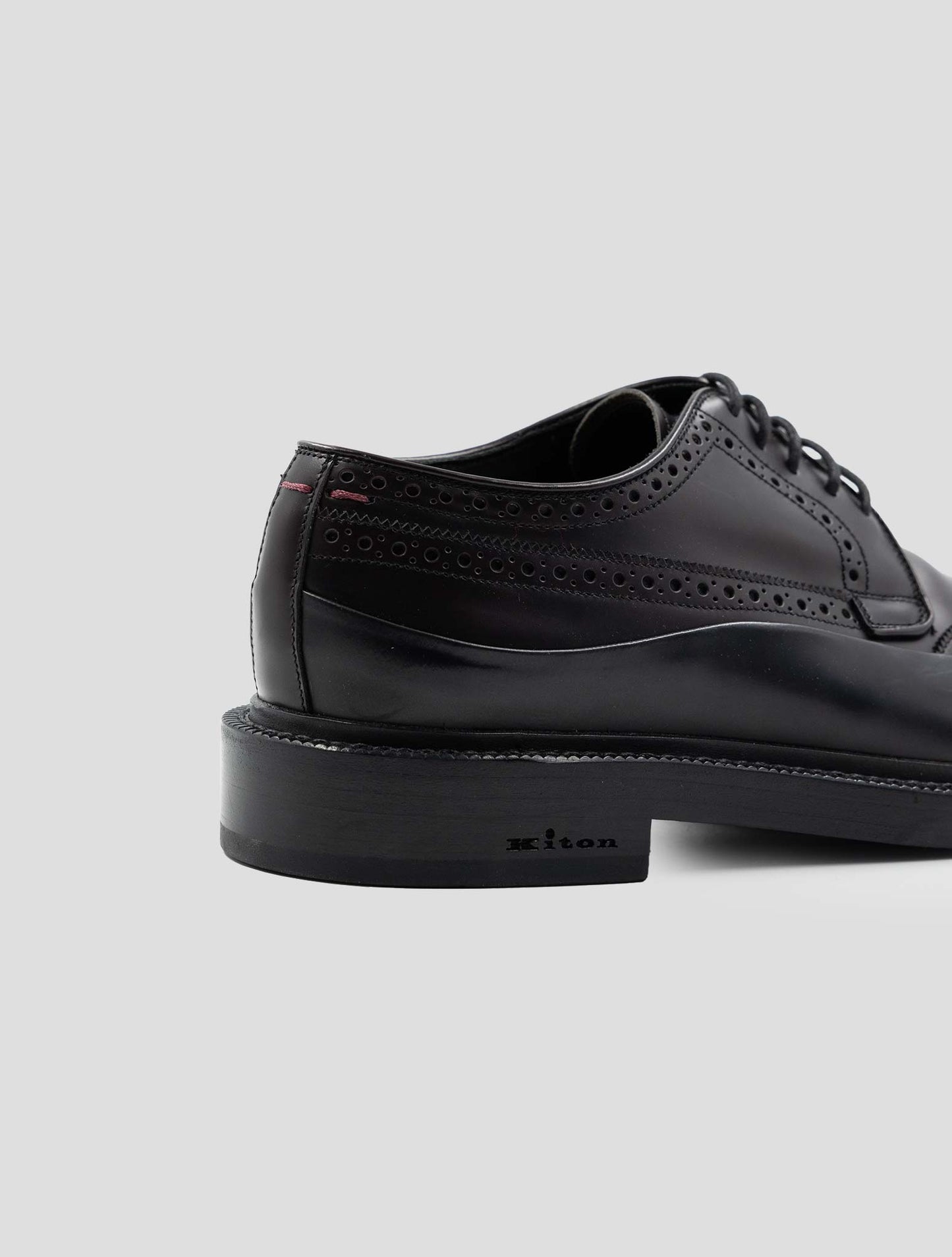 Kiton Burgundy Black Leather Dress Shoes