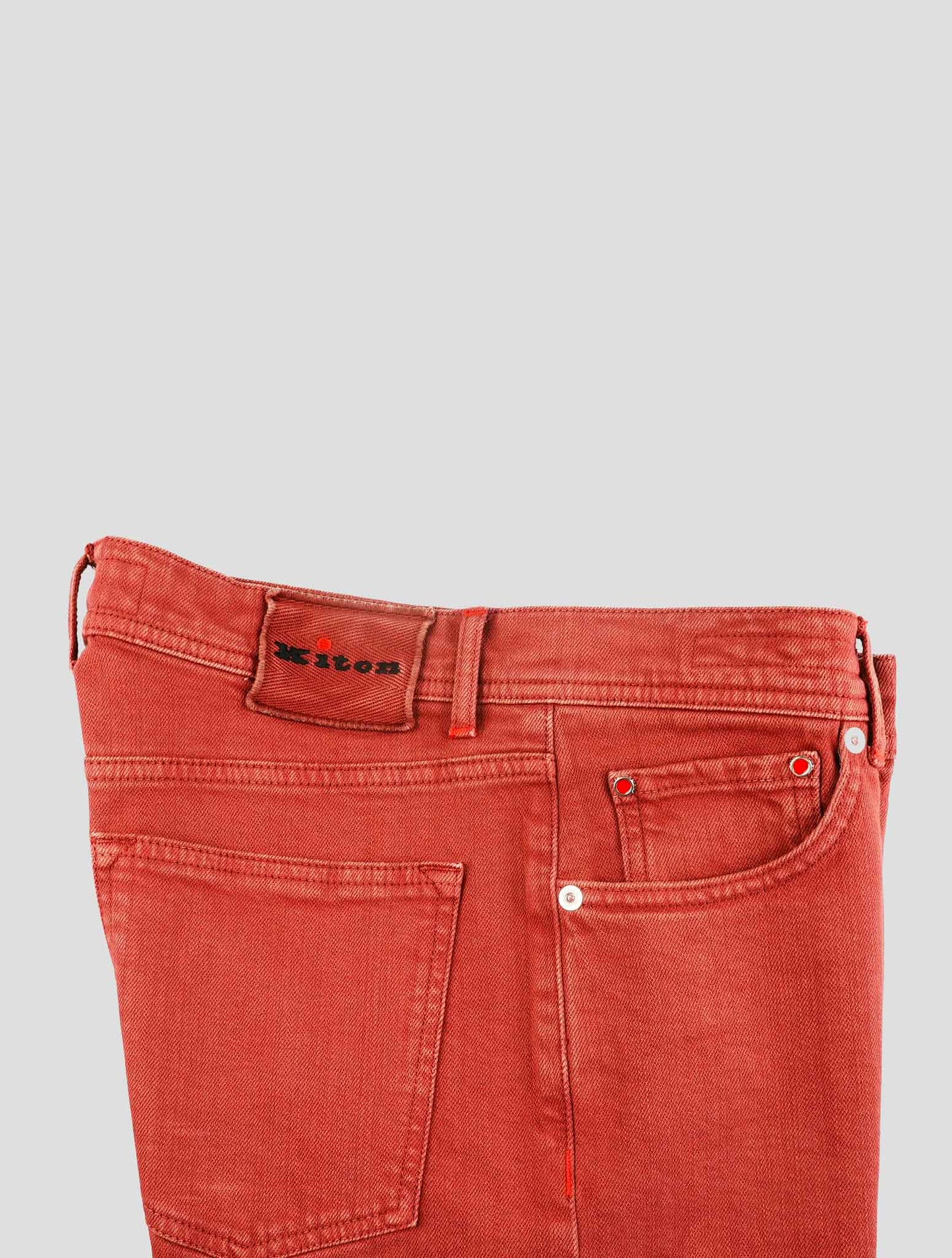 Kiton Red Cotton Ea Jeans