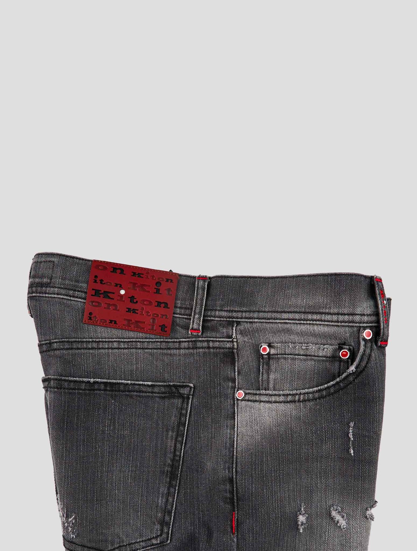 Kiton Gray Cotton Ea Jeans
