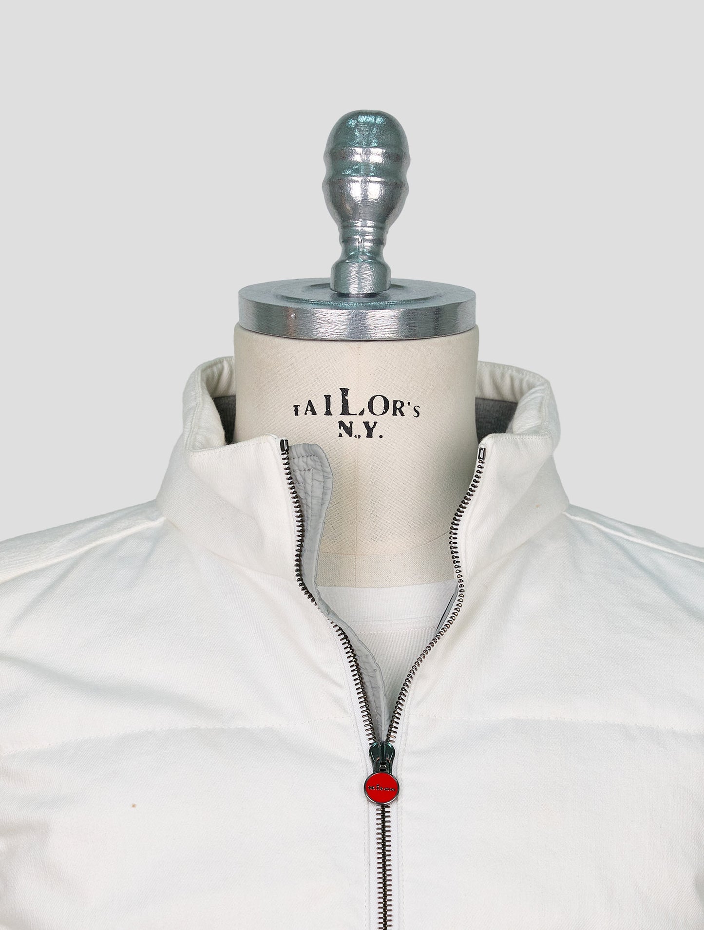 Kiton White Cotton Gilet Coat