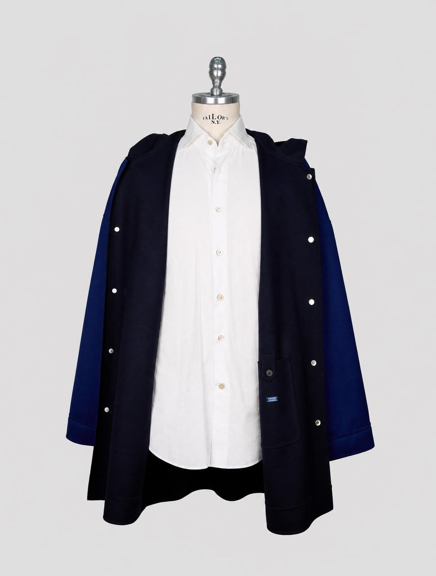 Kiton Blue Wool Ea Overcoat