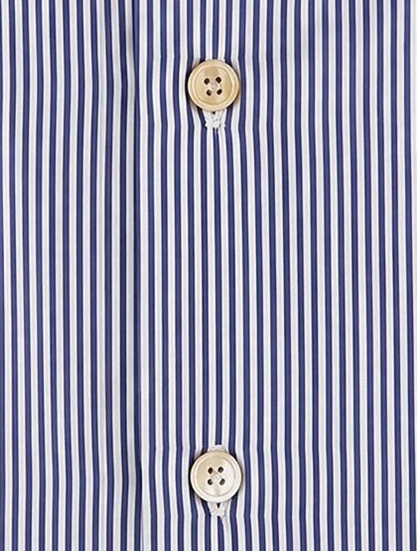 Kiton Blue White Cotton Shirt