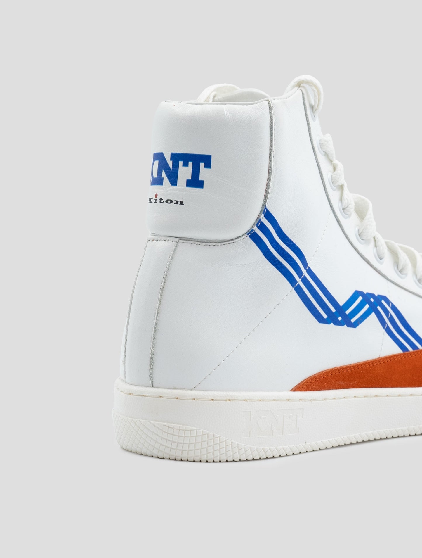 Kiton White Orange Leather Leather Suede Boots