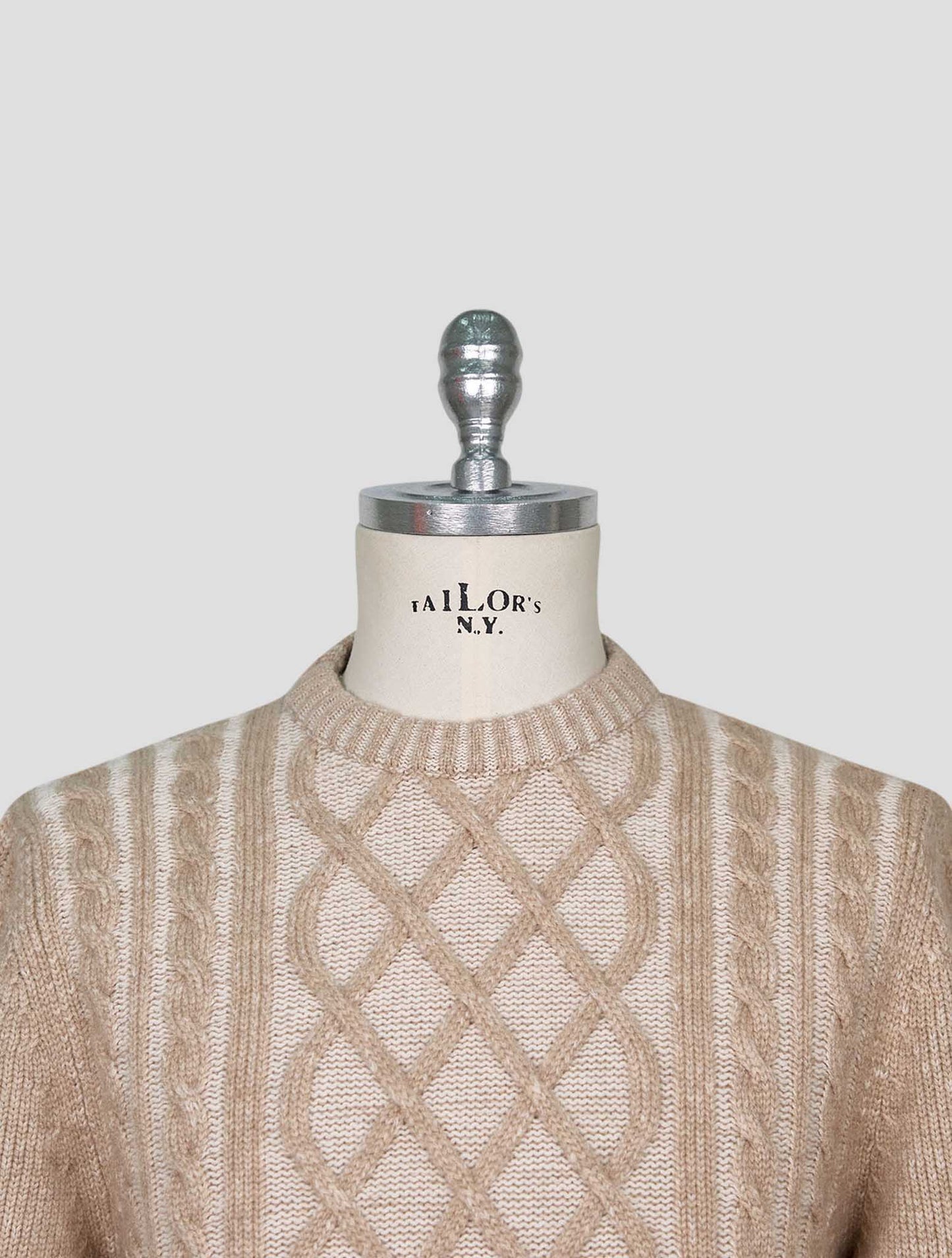 Kiton Beige Cashmere Sweater Crewneck