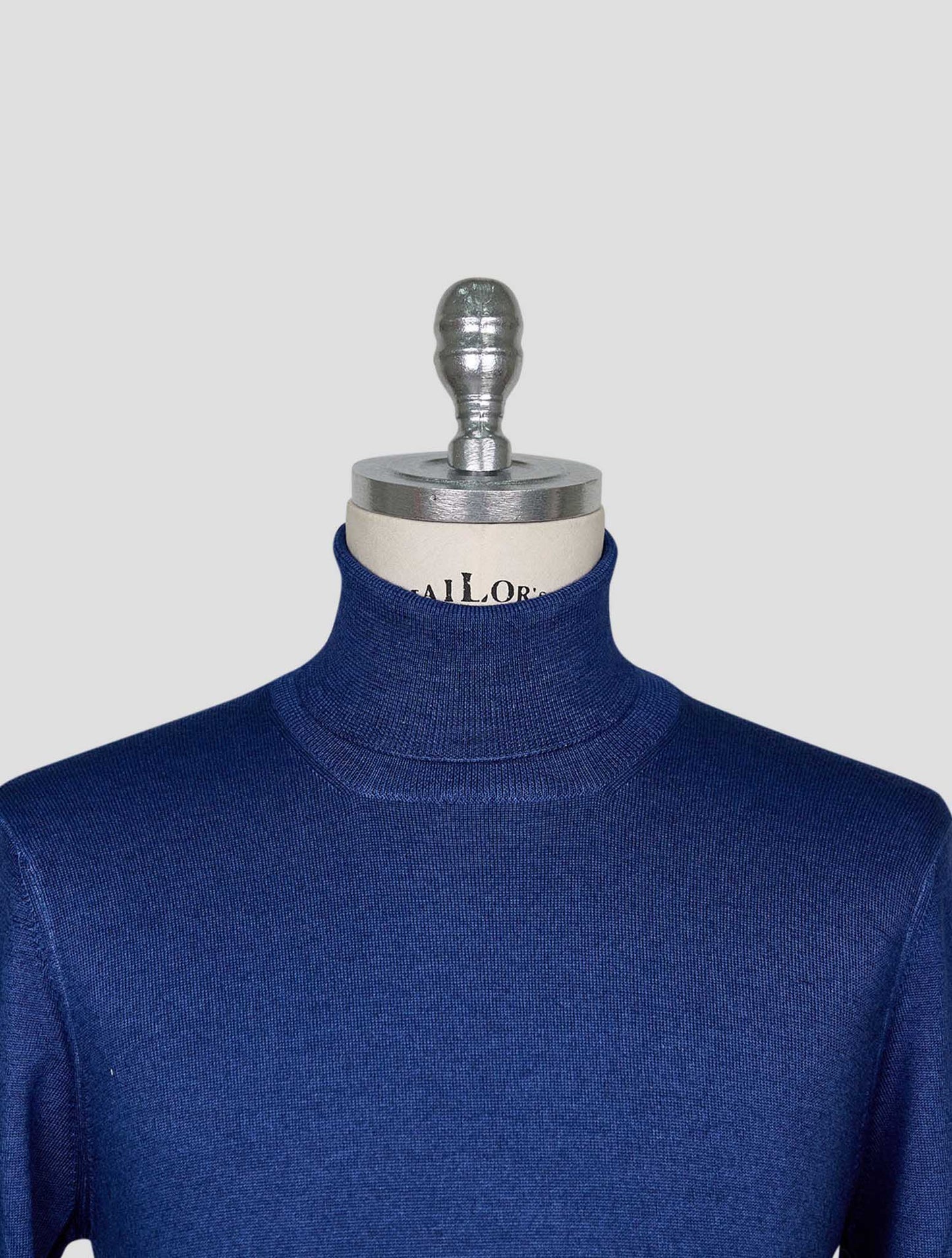 Kiton Blue Wool Sweater Turtleneck