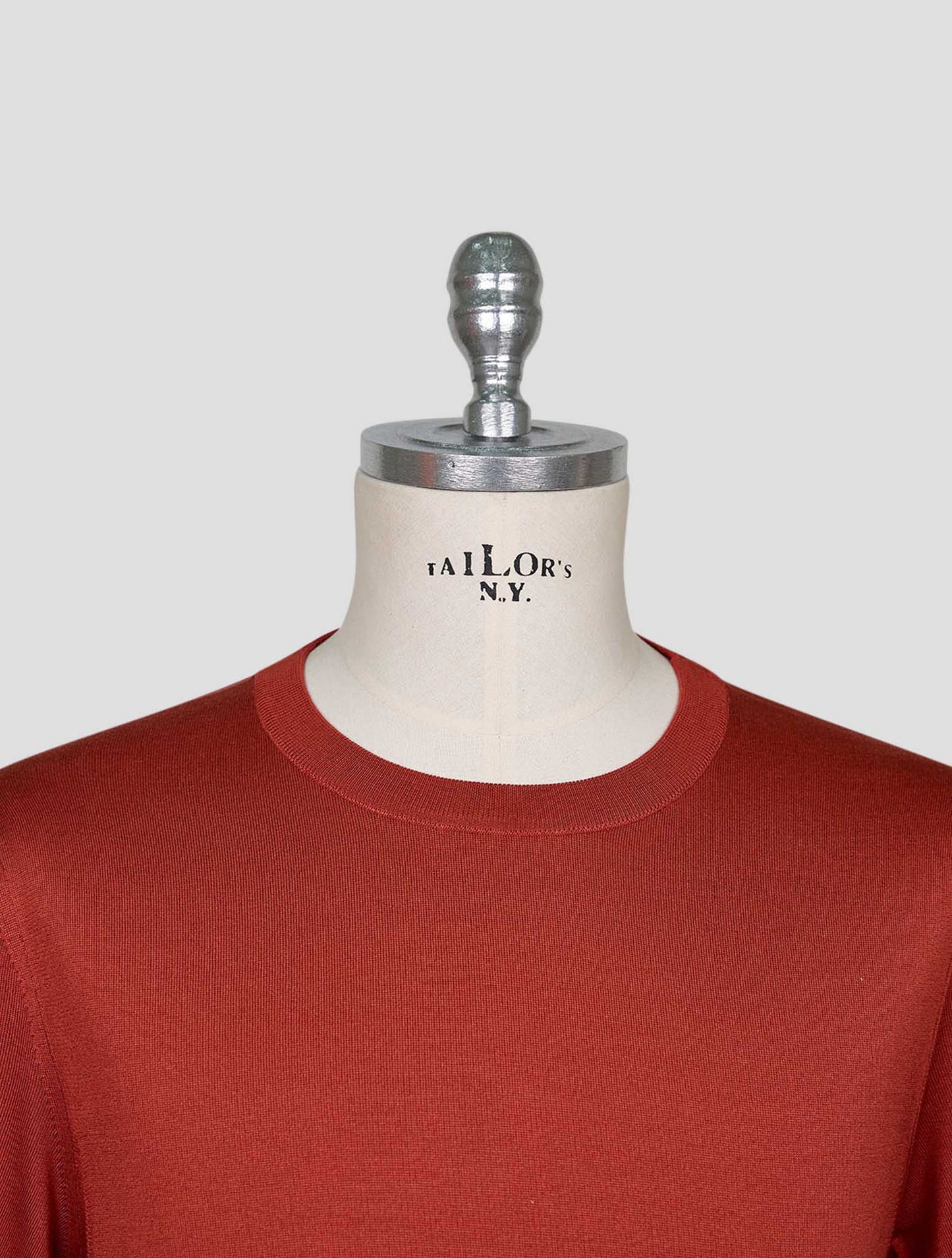 Kiton Red Silk Sweater Crewneck