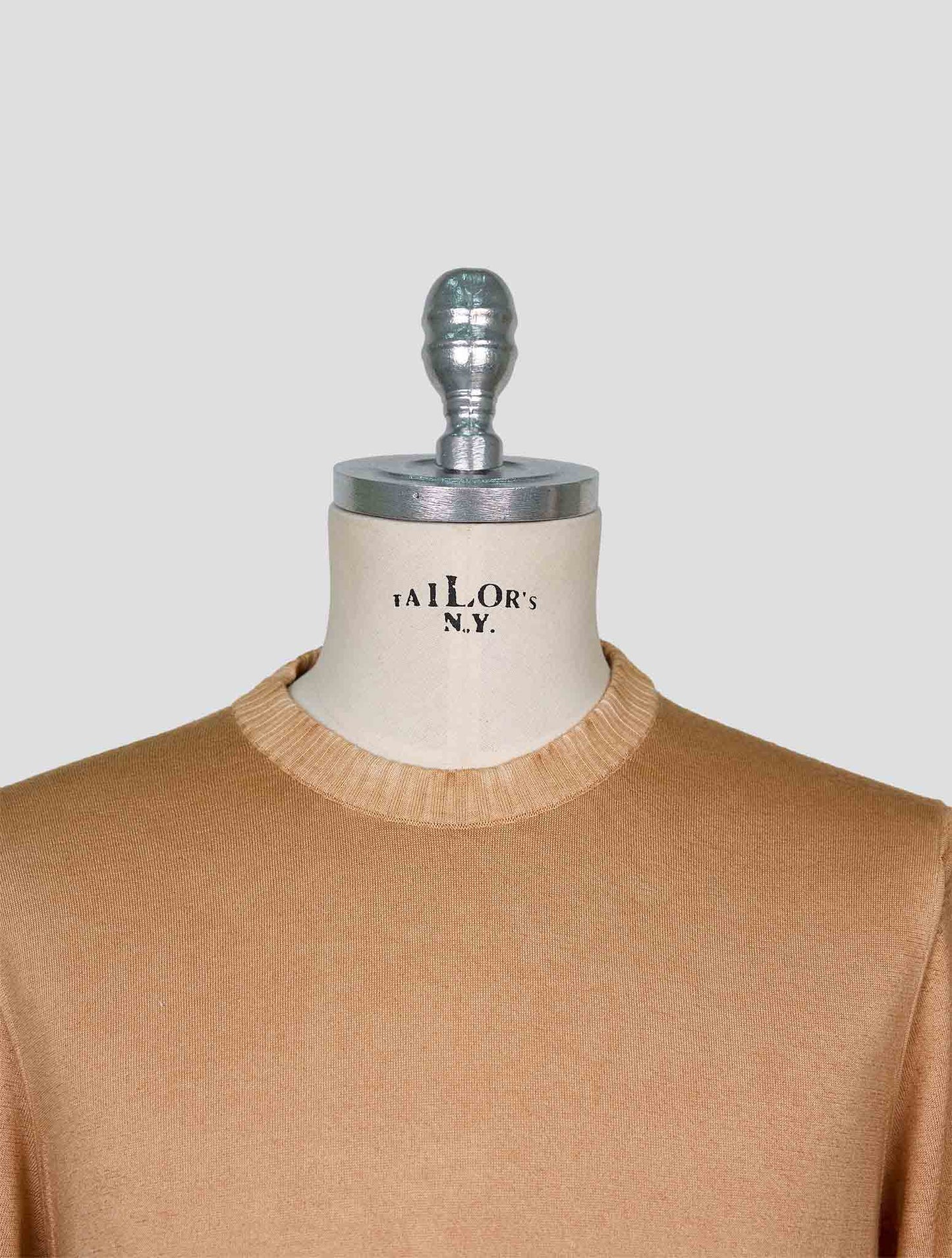 Kiton Brown Cashmere Silk Sweater Crewneck