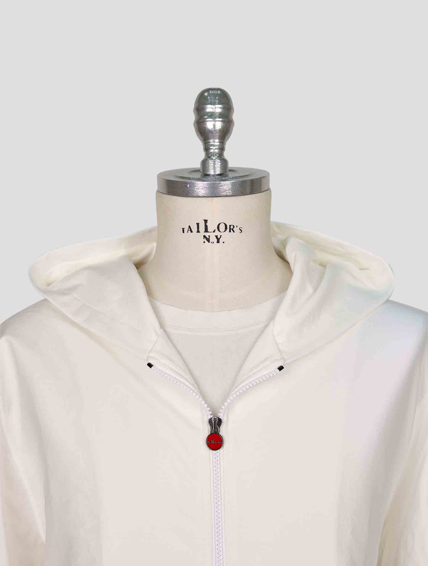Kiton White Cotton Ea Sweater Full Zip