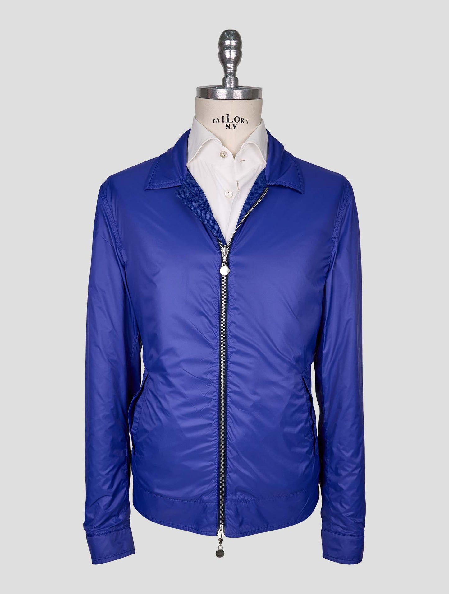 Kiton Blue Cashmere Silk Reverse Coat