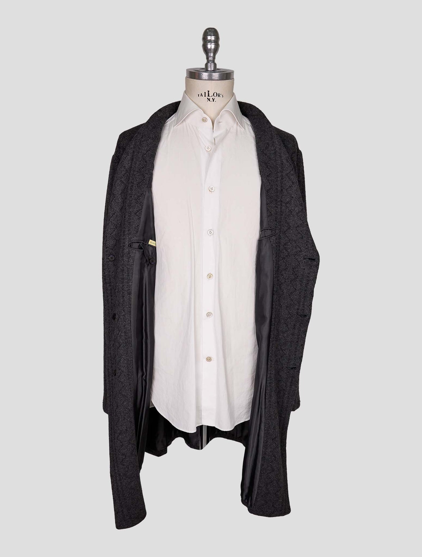 Kiton Knt Gray Cashmere Overcoat