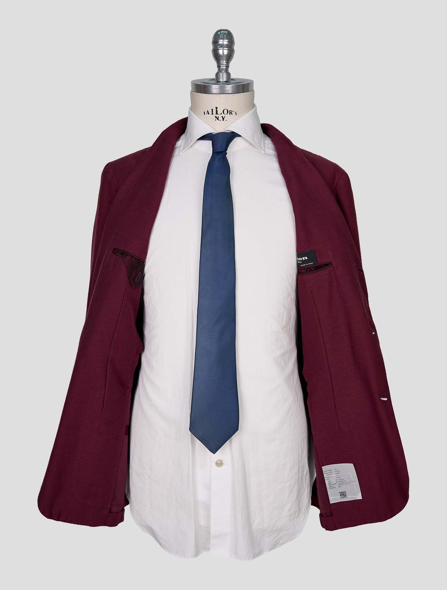 Kiton Burgundy Cotton Cashmere Blazer