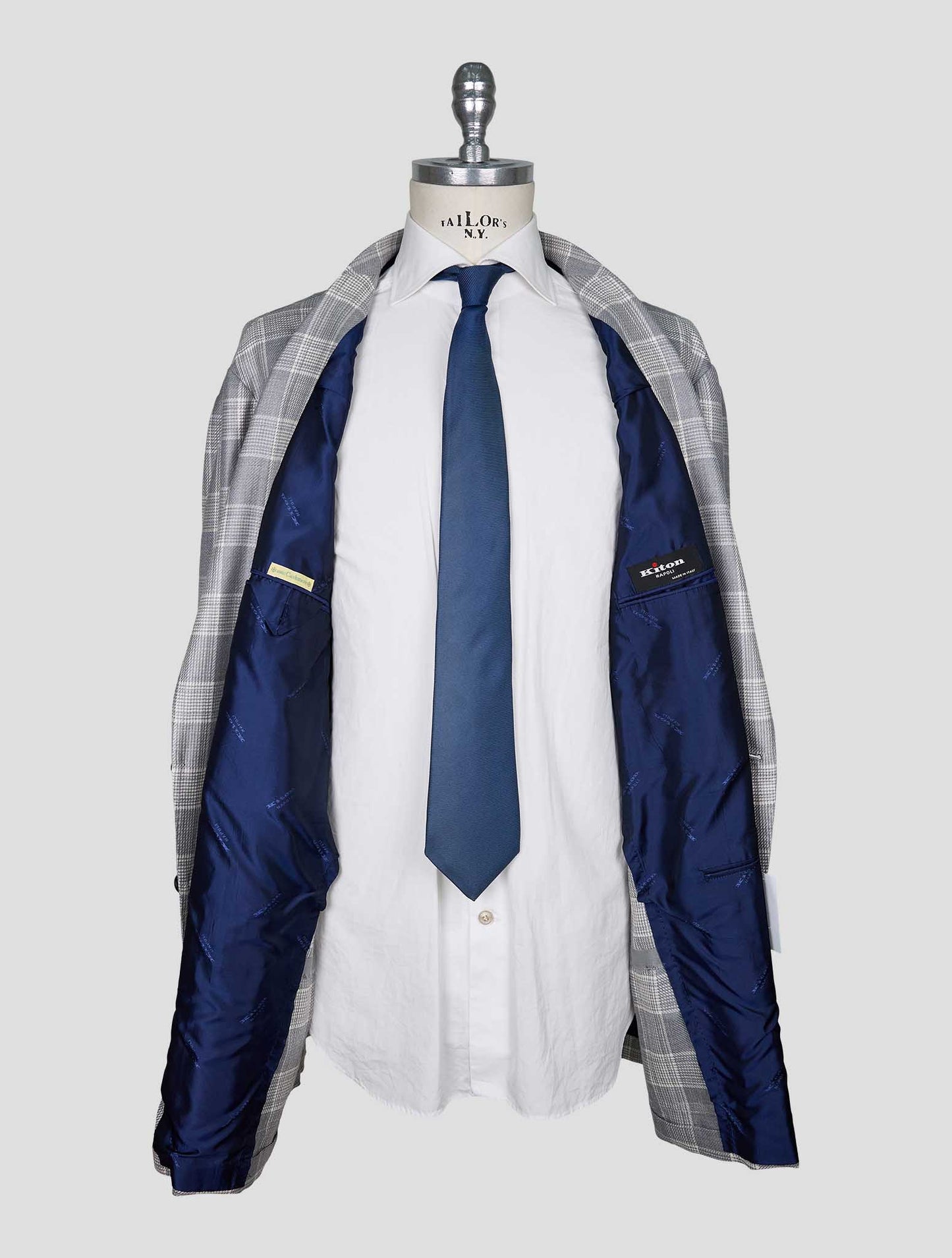 Kiton Gray White Cashmere Blazer