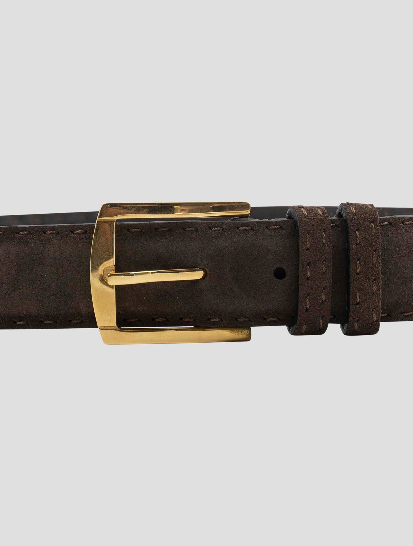 Kiton Brown Leather Suede Belt