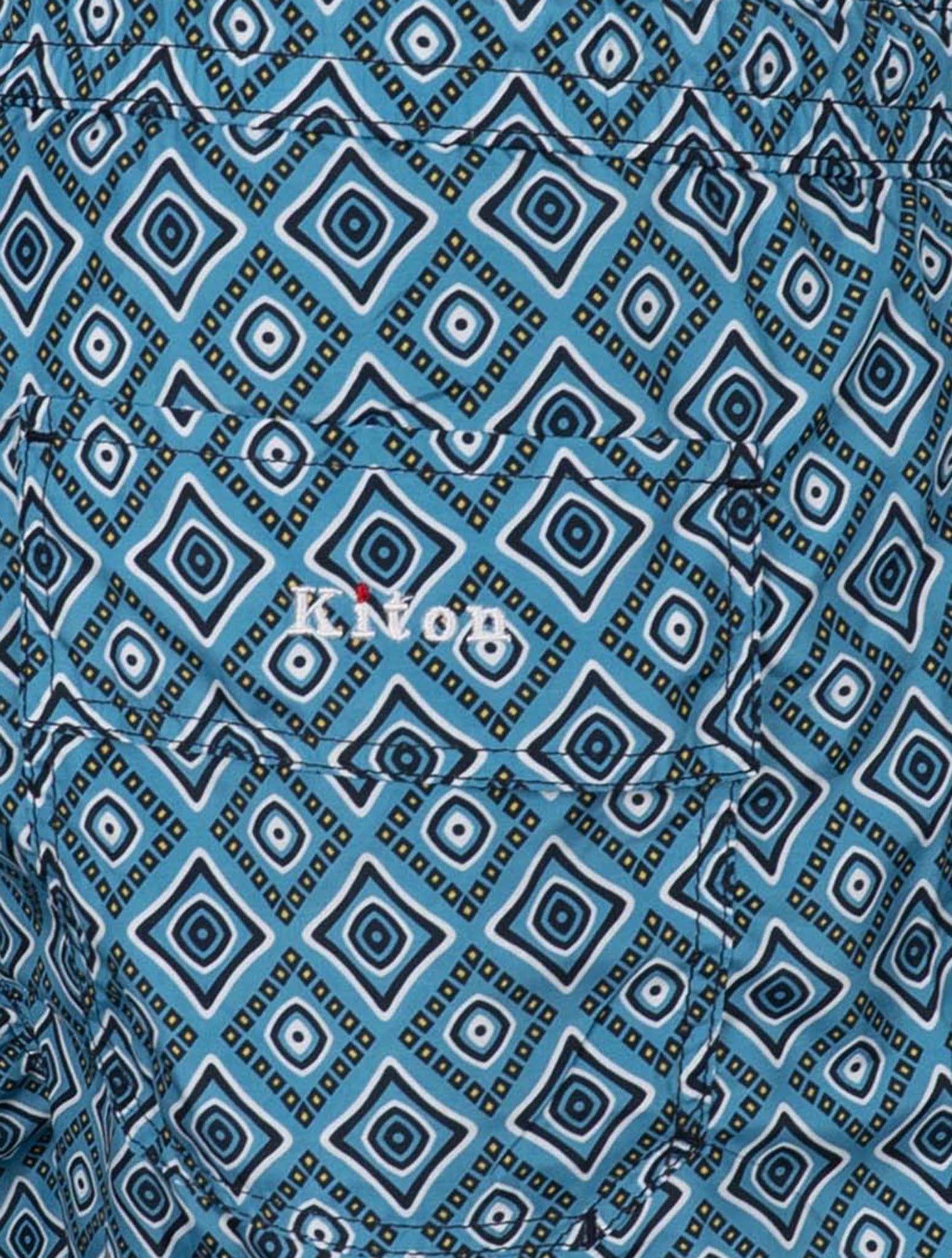 Kiton Light Blue Yellow Pl Swim Trunks
