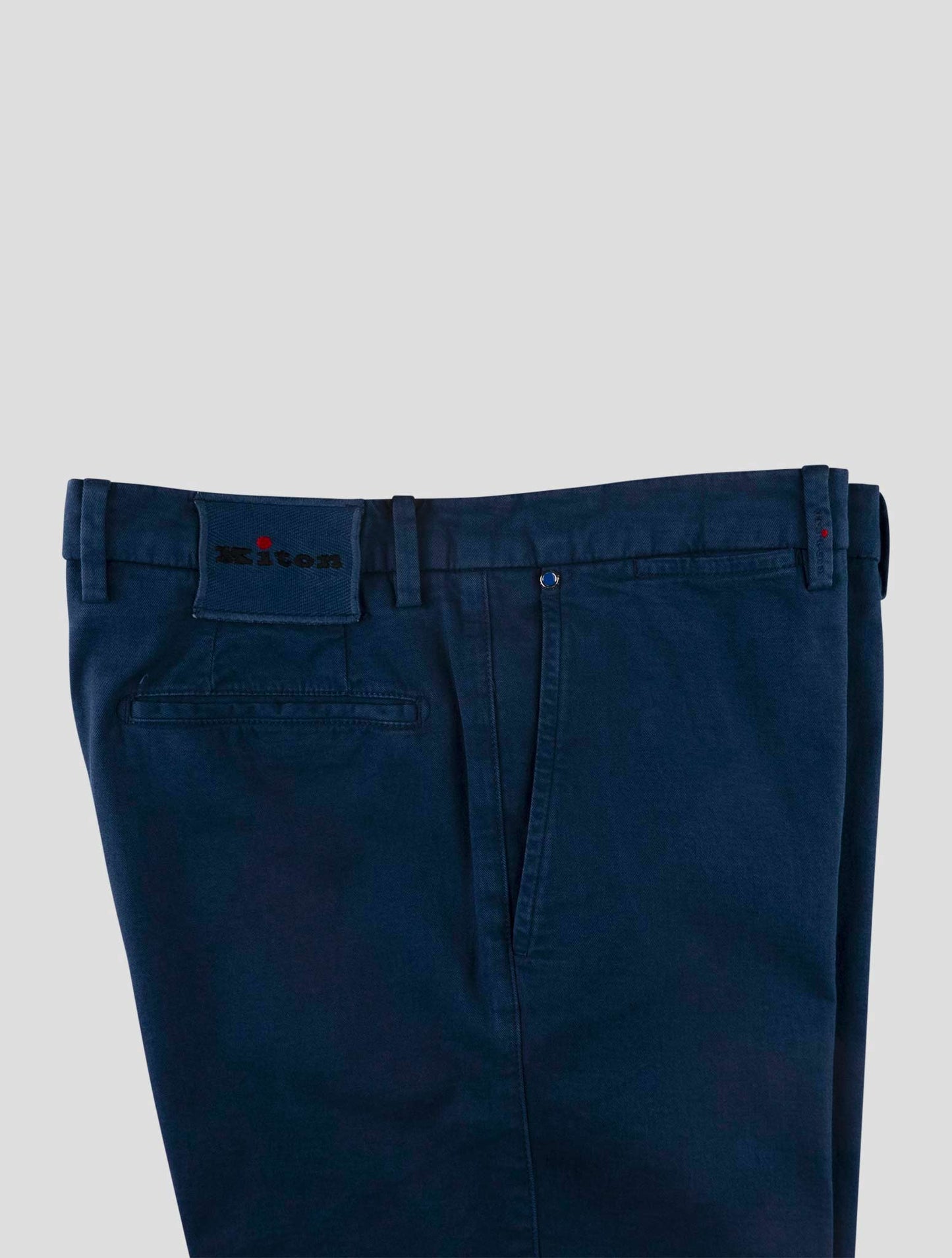 Kiton Blue Cotton Silk Ea Pants