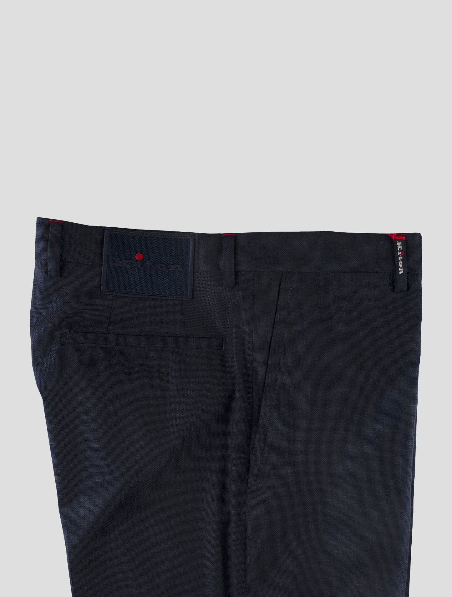 Kiton Blue Wool Dress Pants
