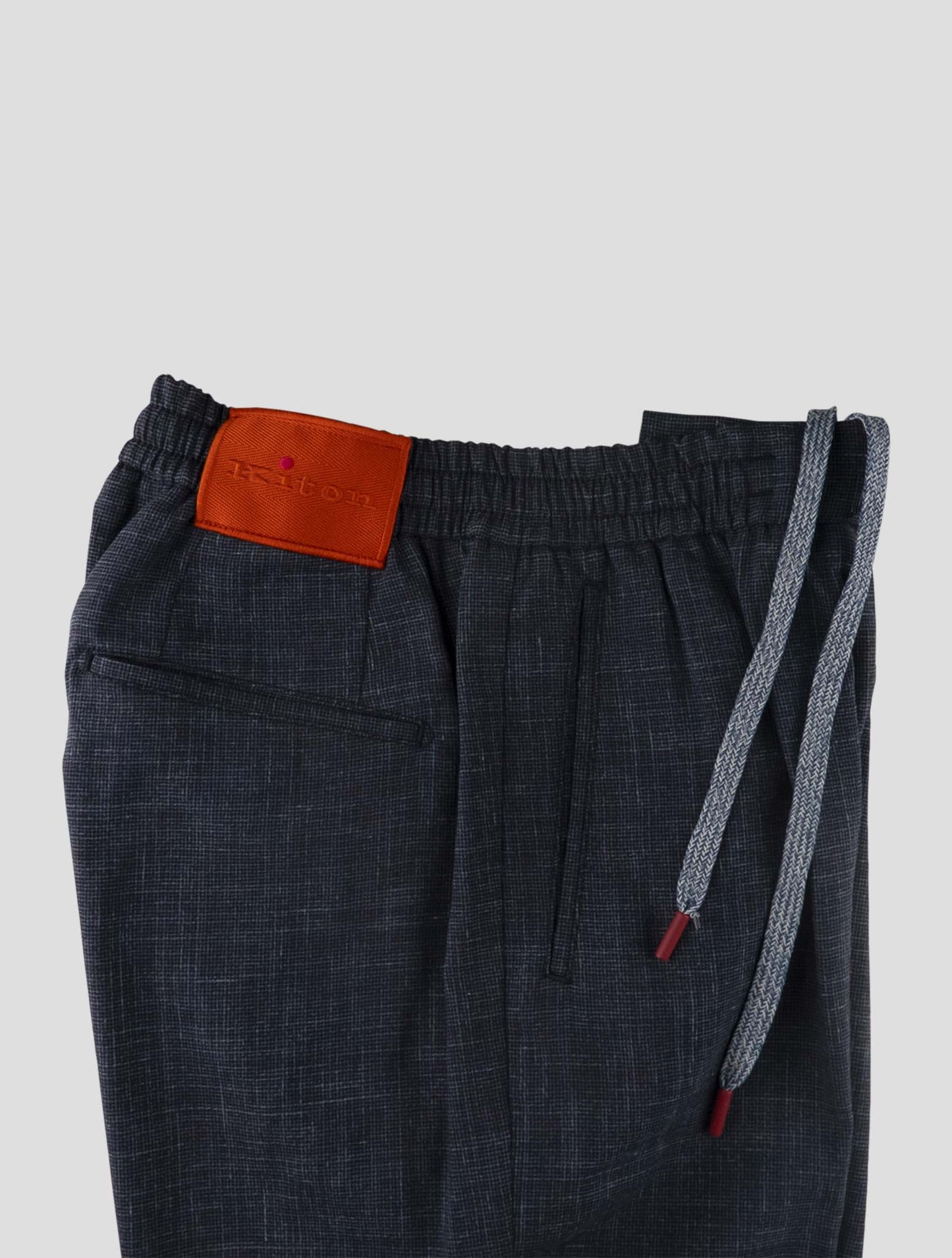 Kiton Blue Wool Silk Linen Pants