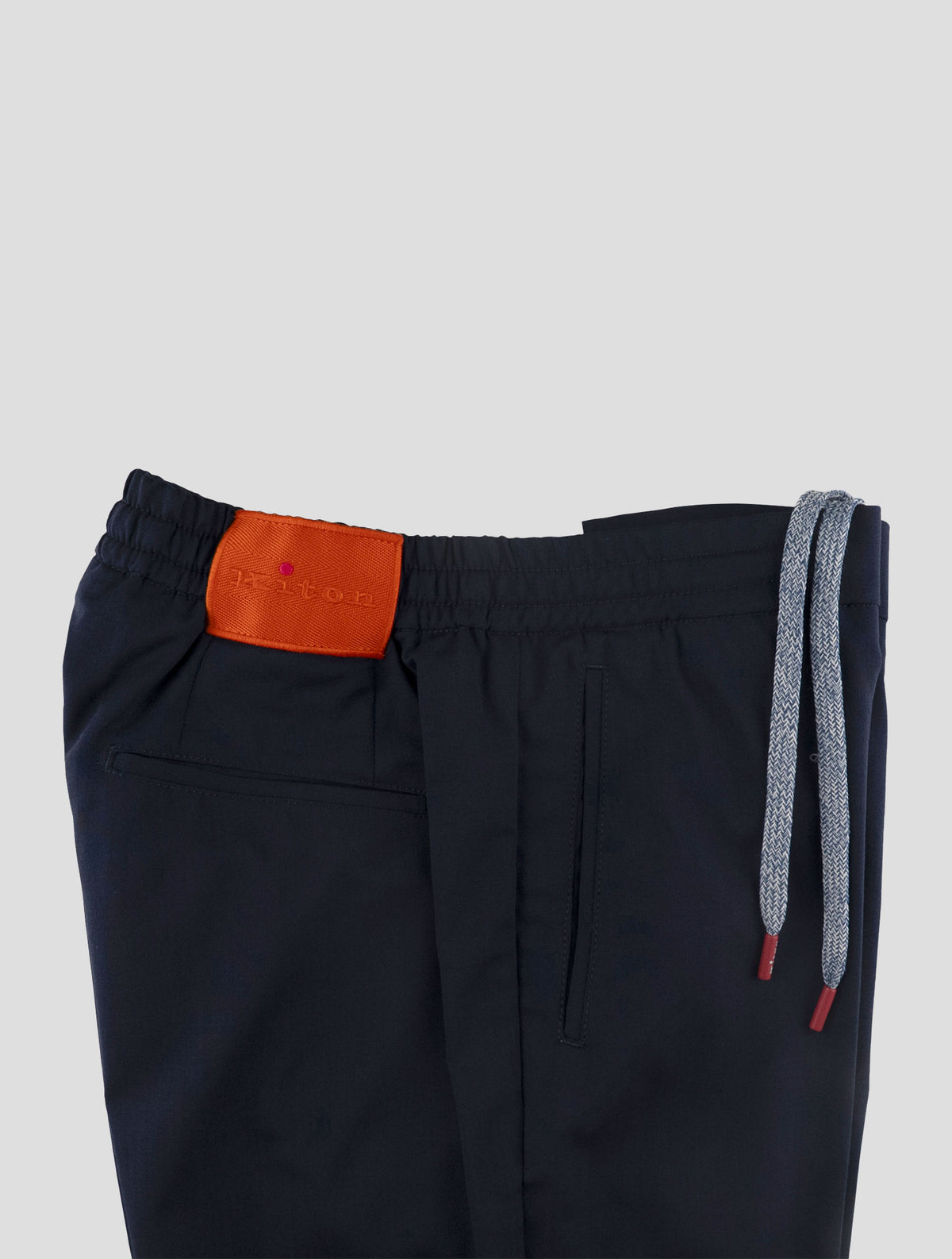 Kiton Blue Virgin Wool Ea Pants