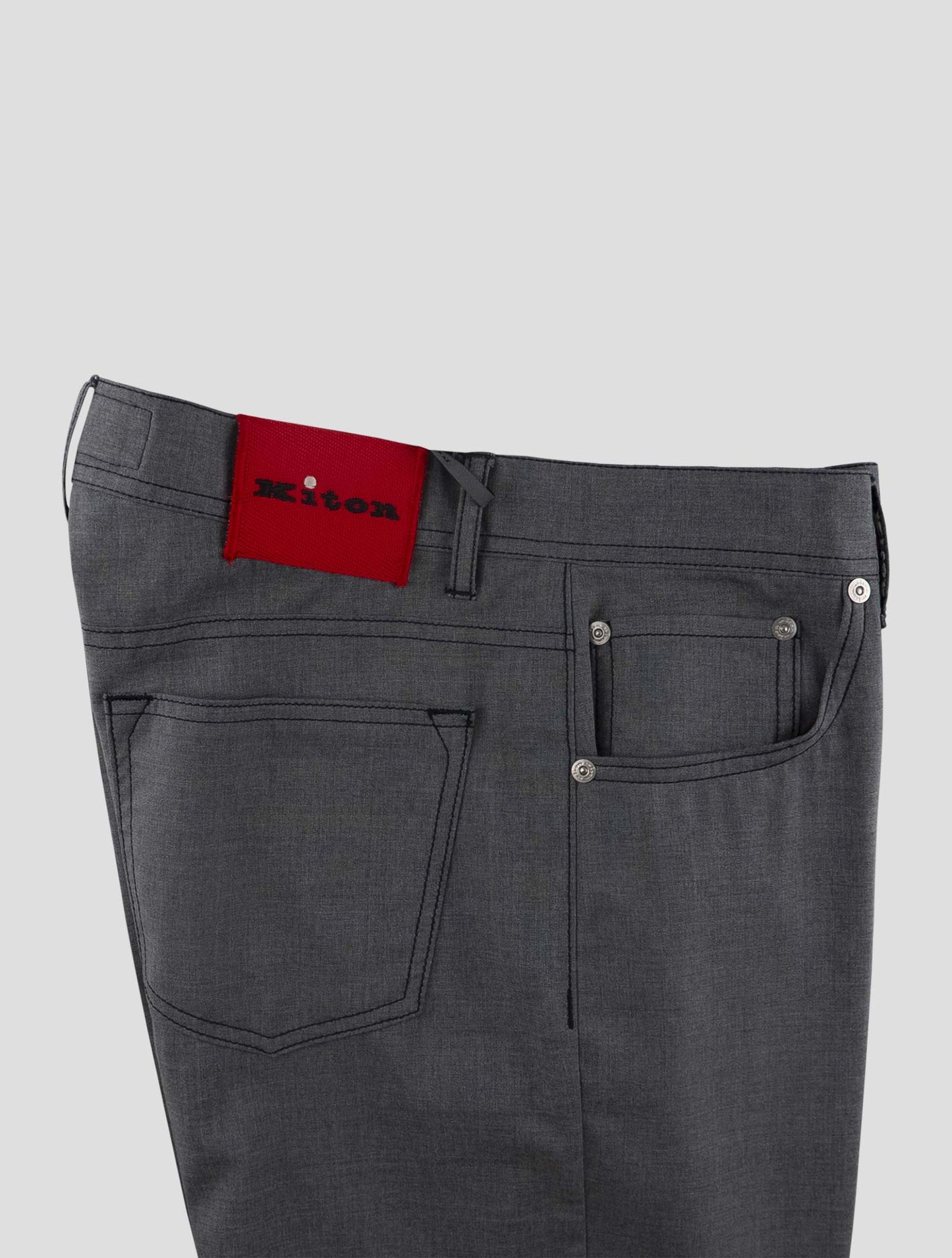 Kiton Gray Wool Pants Mod. Jeans
