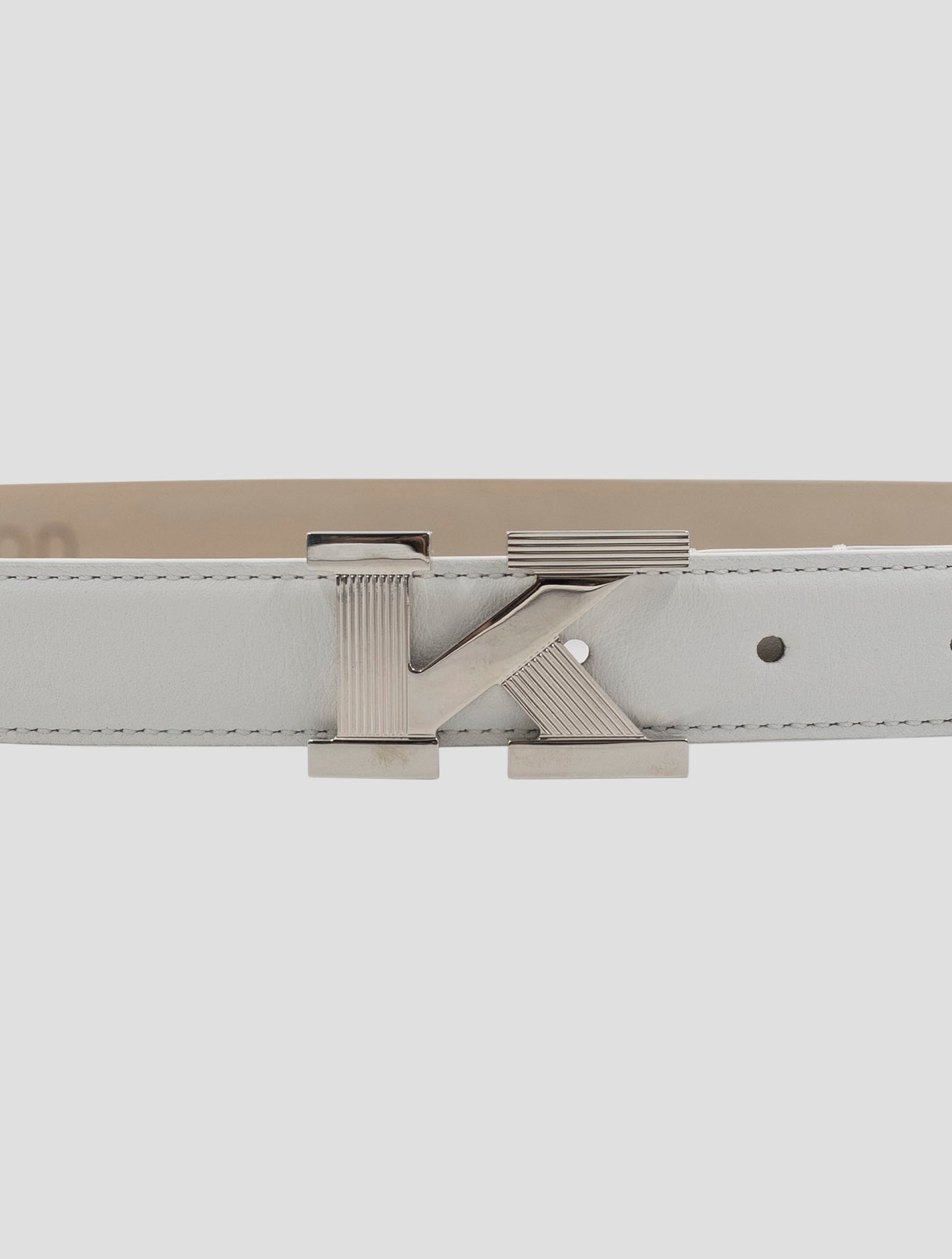 Kiton White Leather Belt Women