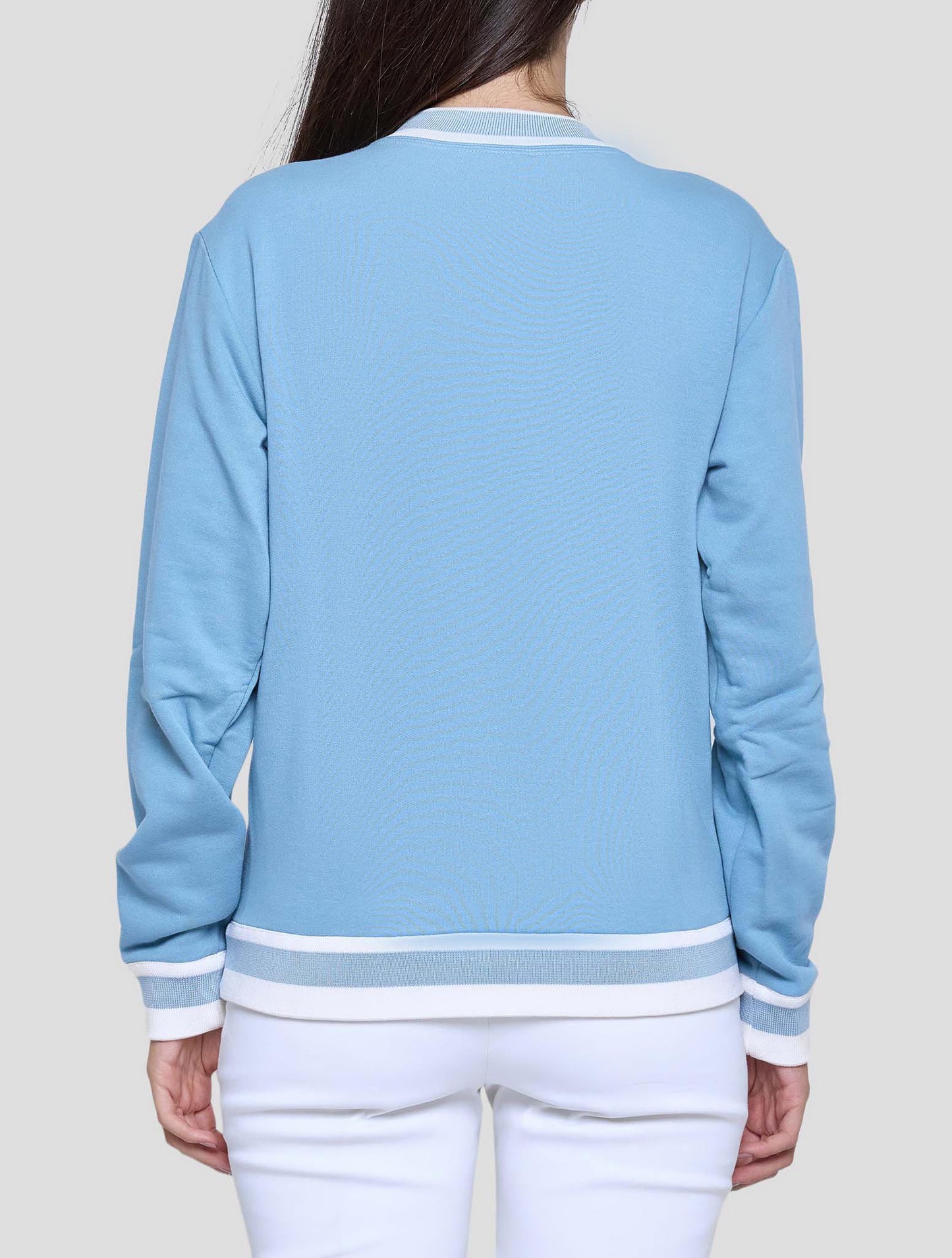 Kiton Light Blue Cotton Cashmere Sweater Crewneck Women