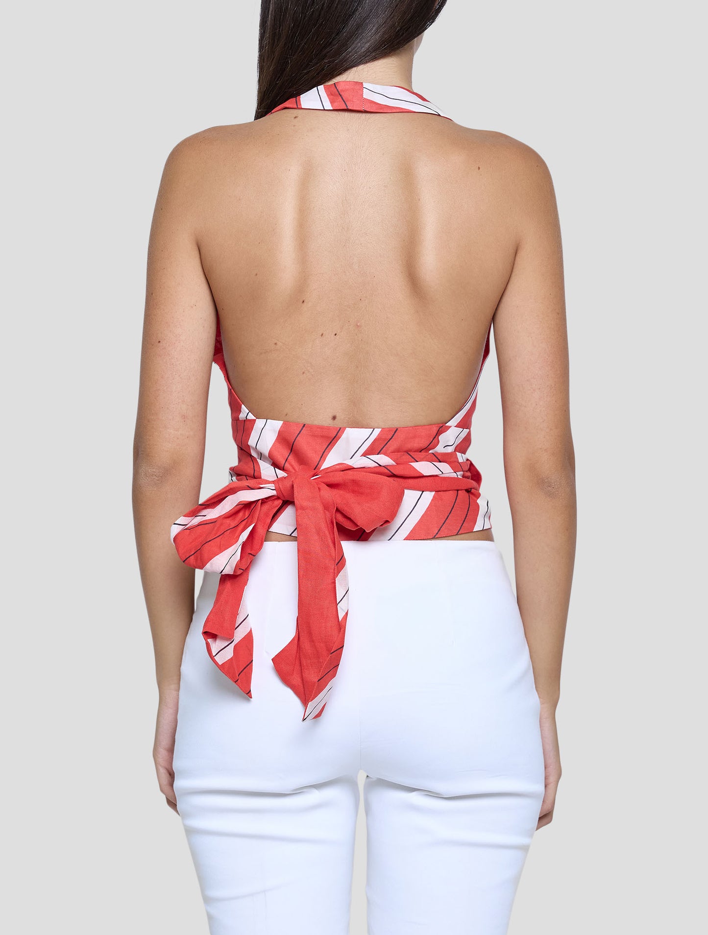 Kiton Red White Cotton Silk Shirt Women