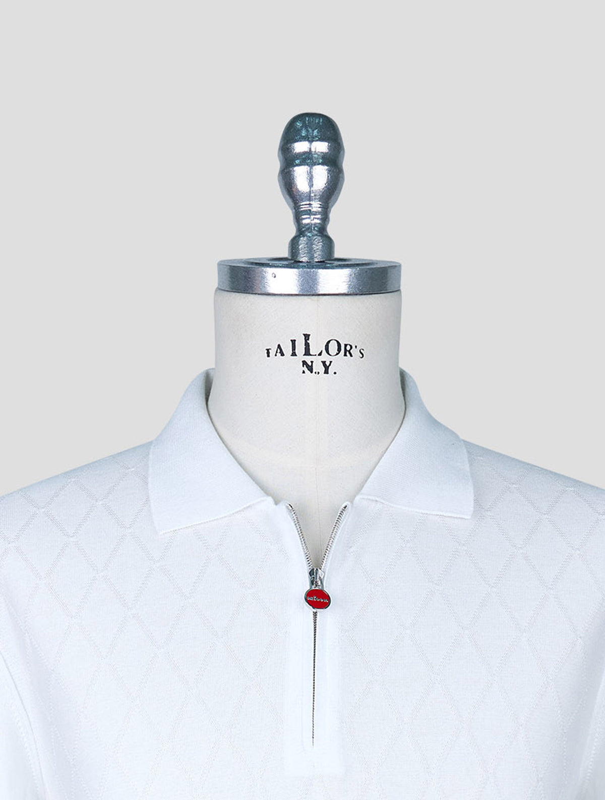 Kiton White Cotton Polo