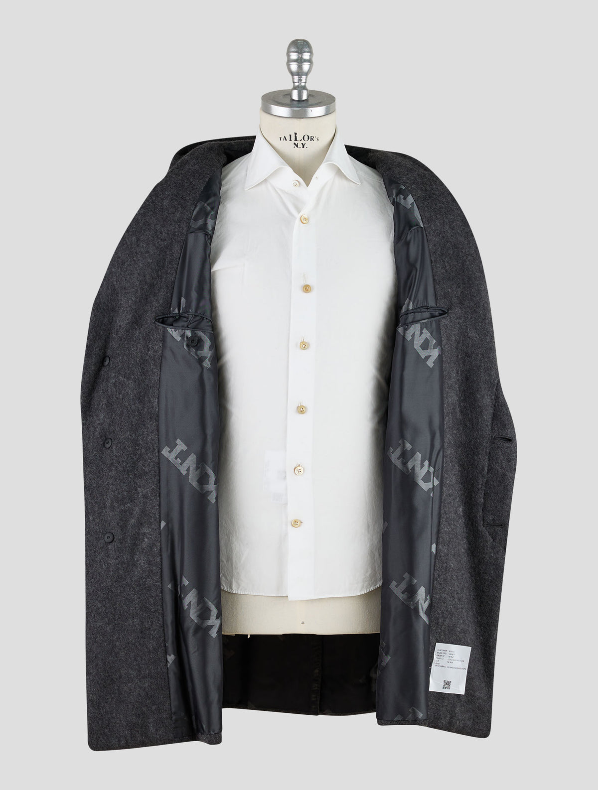 Kiton Knt Dark Gray Cashmere Pa Overcoat
