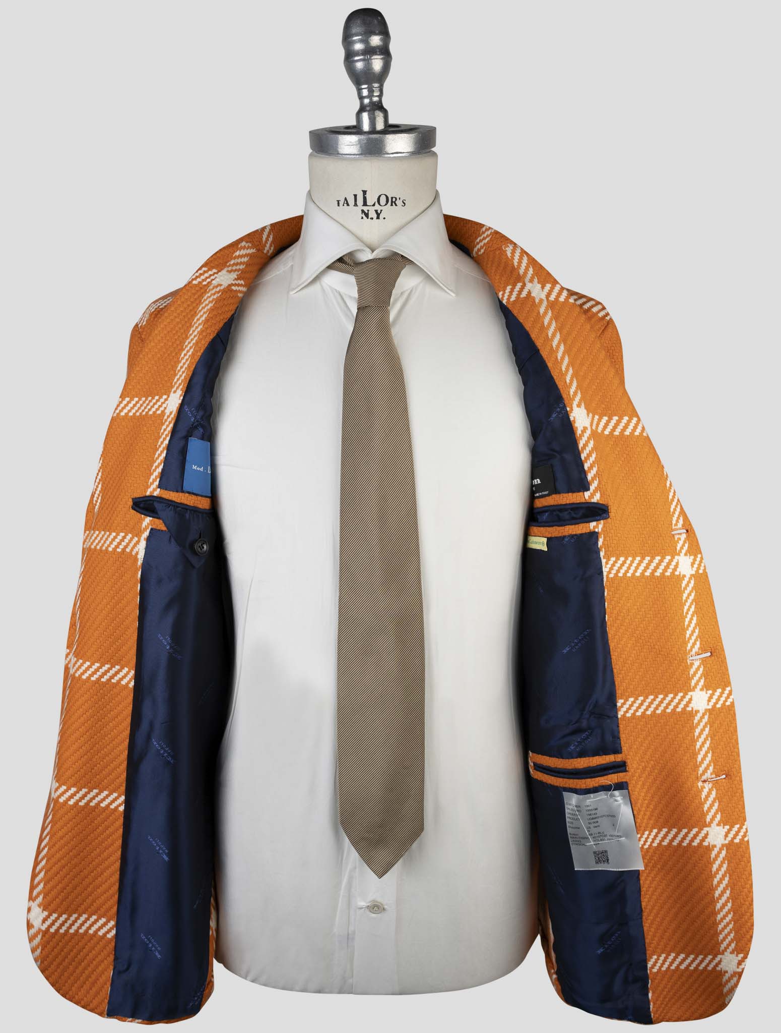 Kiton Orange White Cashmere Blazer