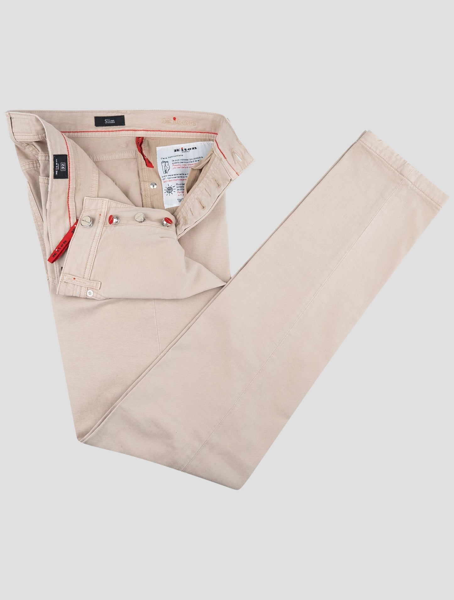 Kiton Beige Lyocell Cotton Ea Pants
