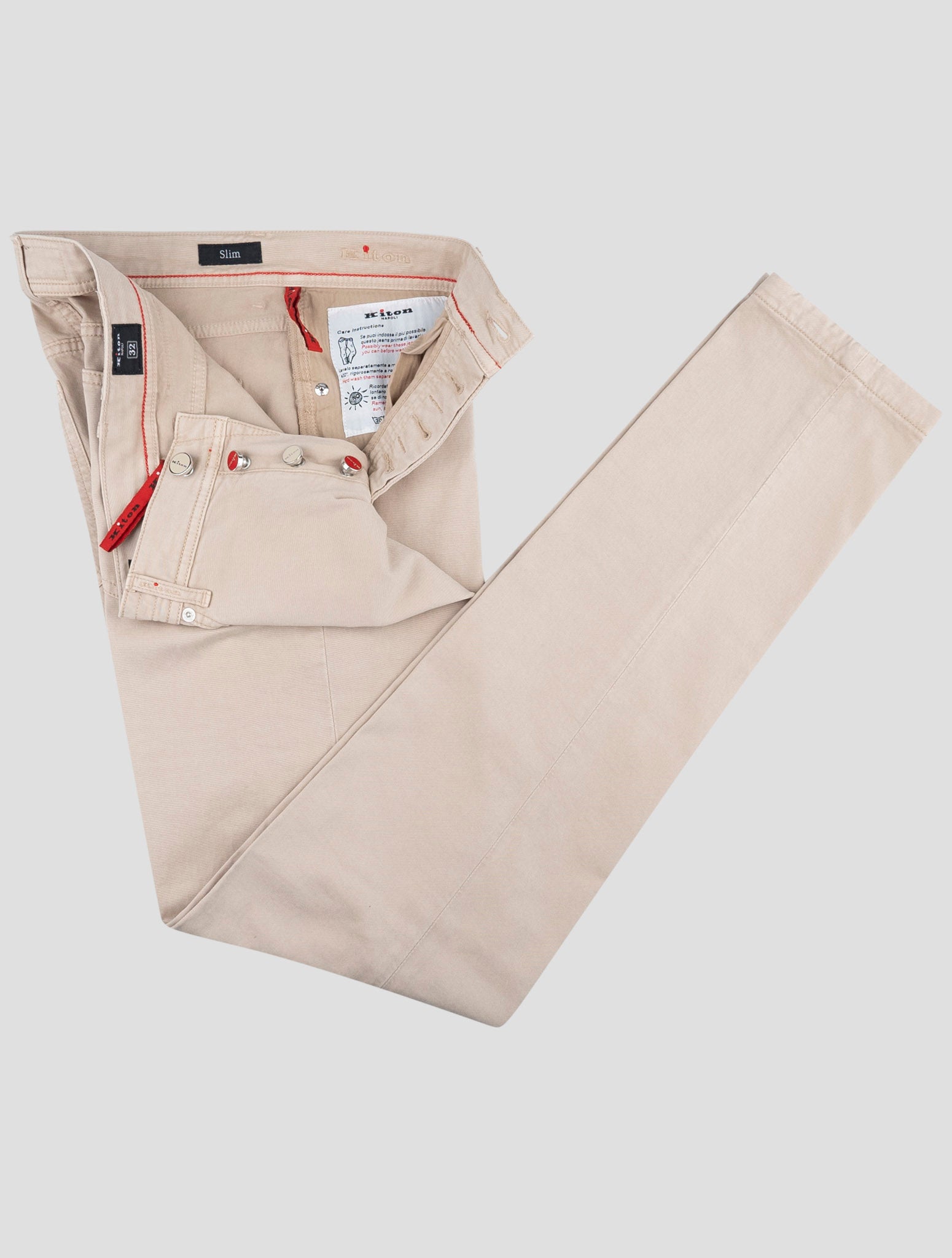 Kiton Beige Lyocell Cotton Ea Pants