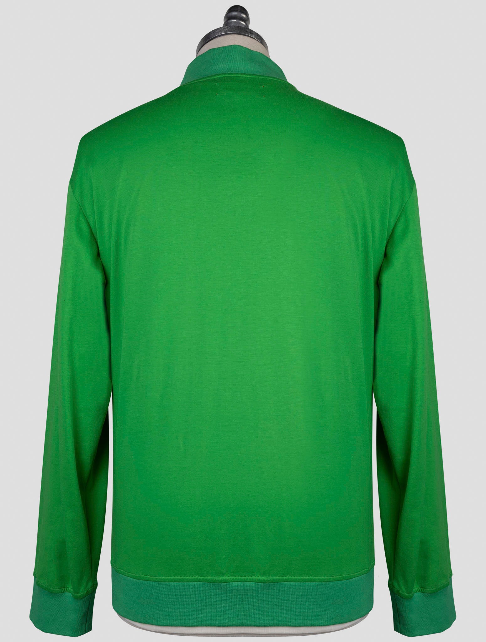 Kiton Green Cotton Ea Sweater Full Zip