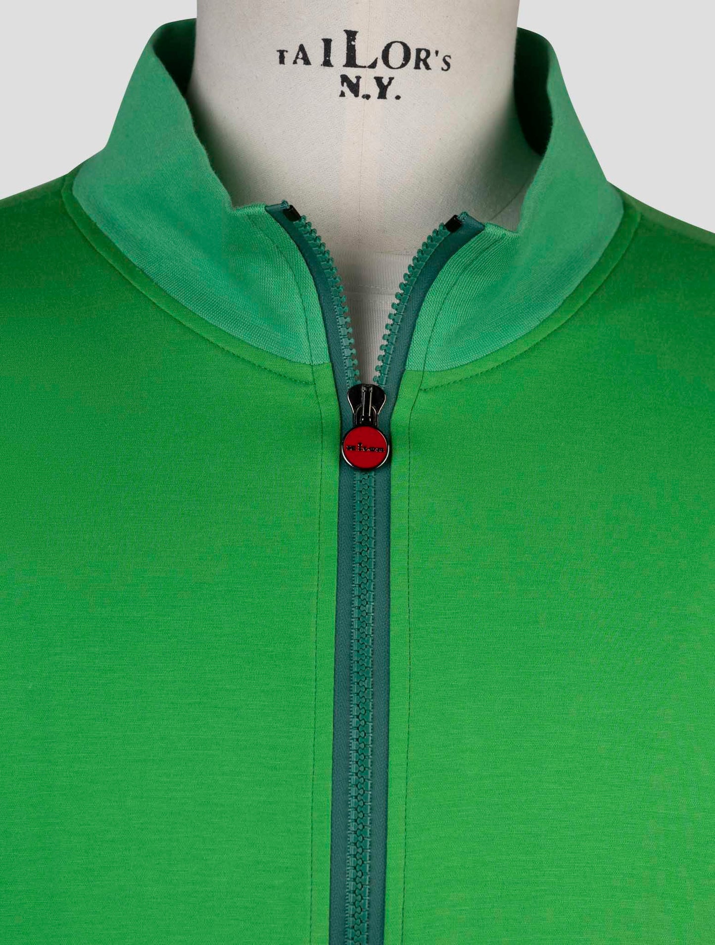 Kiton Green Cotton Ea Sweater Full Zip