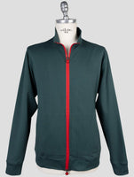 Kiton Green Linen Sweater Full Zip