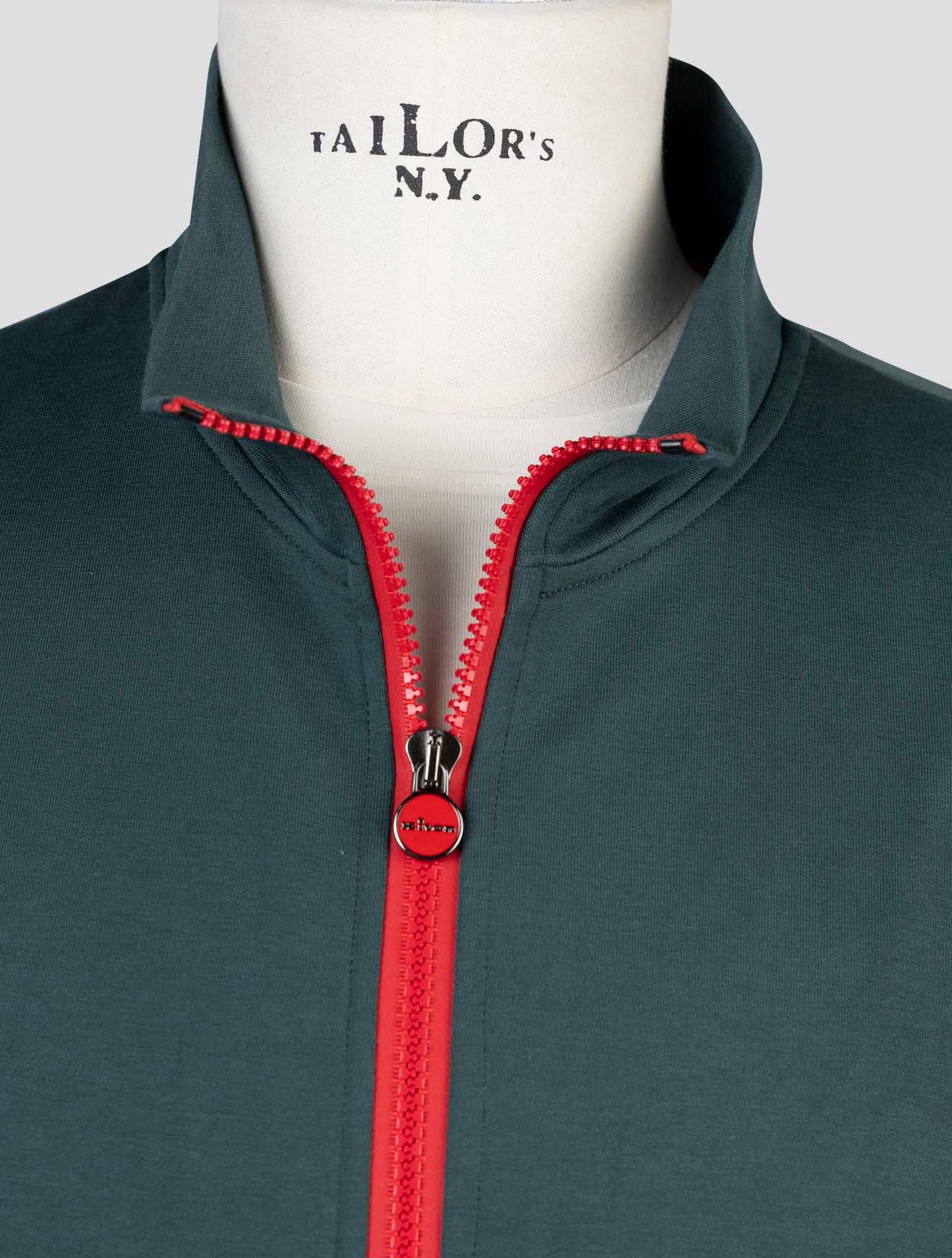 Kiton Green Linen Sweater Full Zip