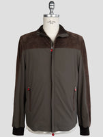 Kiton Brown Leather Pa Ea Coat
