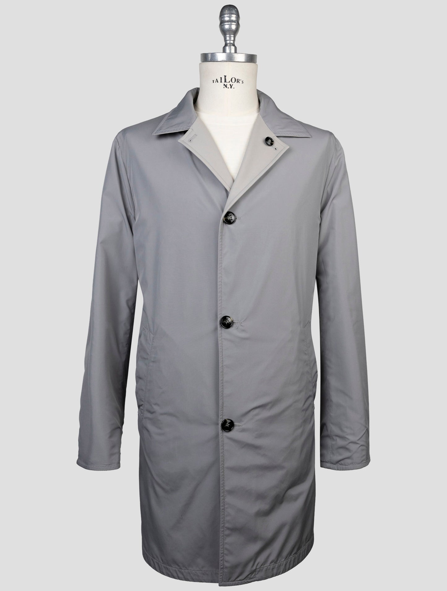 Kiton Gray Cotton Pa Pl Reverse Overocat